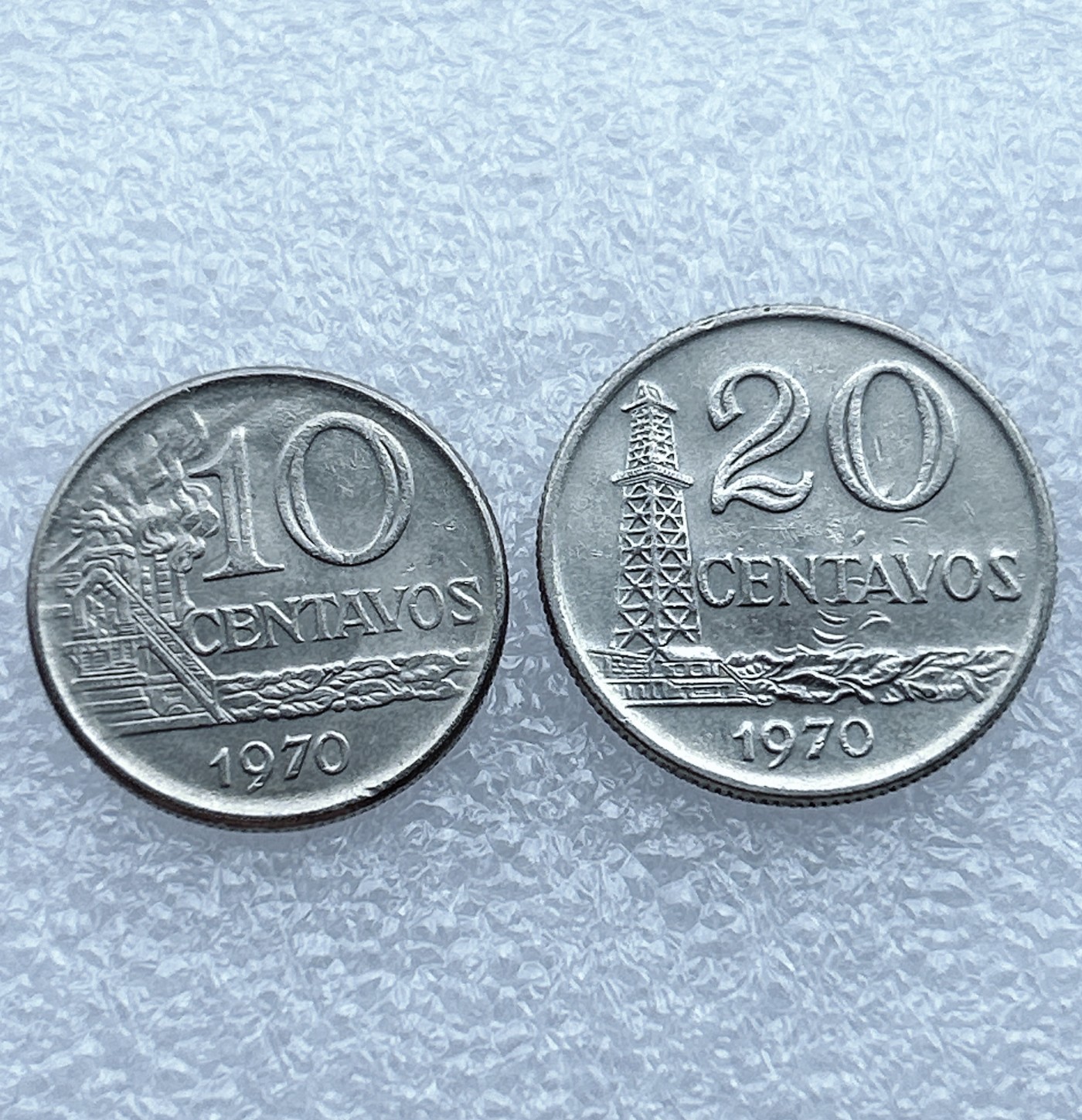 全场一元起拍 世界钱币散币场 第12期 巴西1970年10、20分女神版