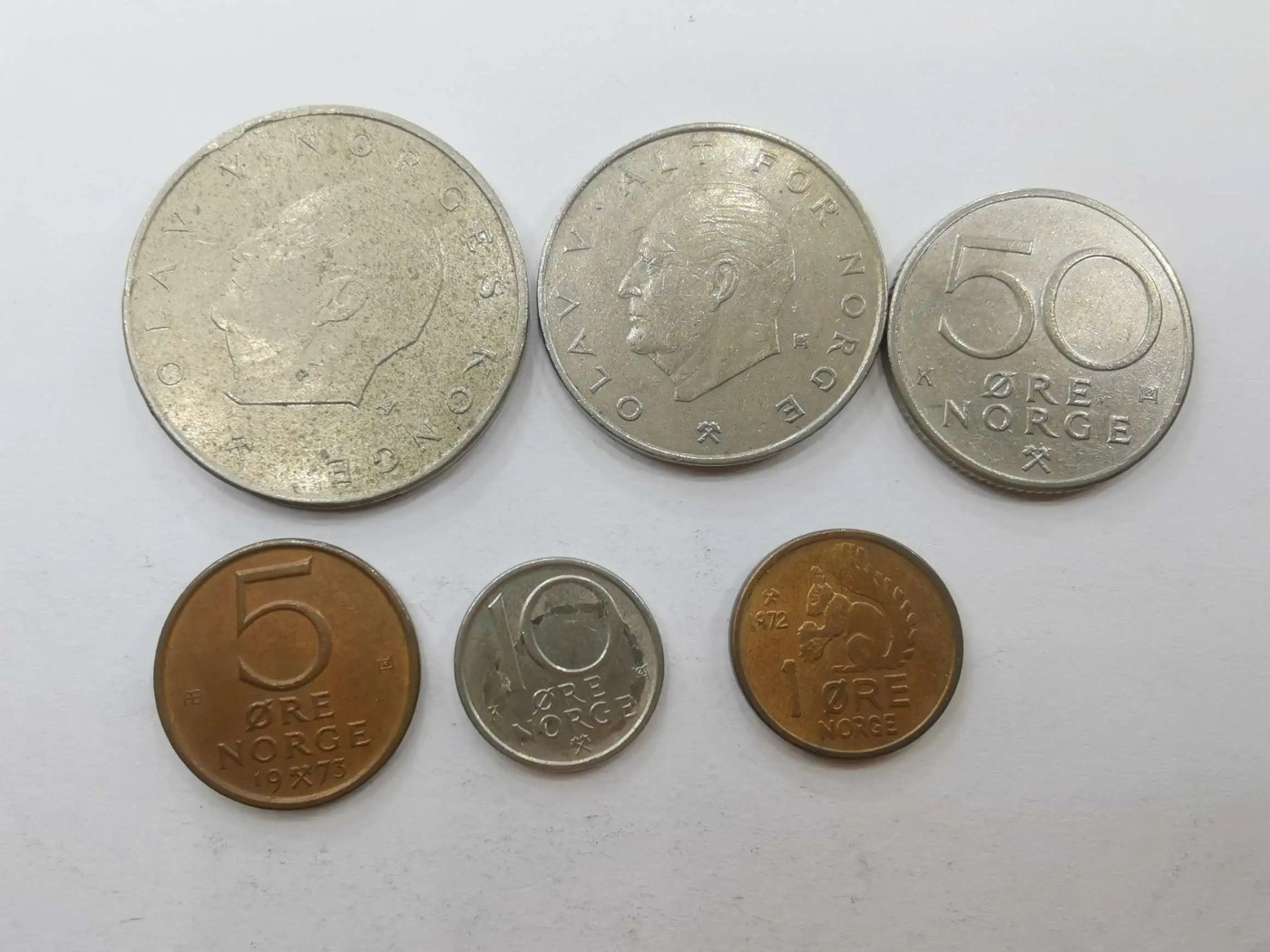 挪威早期硬币6枚套流通品