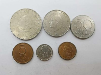 挪威早期硬币6枚套流通品 - 挪威早期硬币6枚套流通品