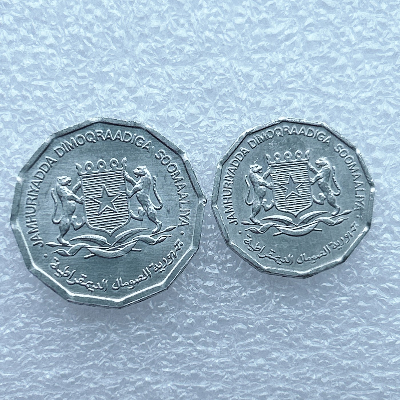 全场一元起拍 世界钱币散币场 第12期 索马里1976年小羊蔬菜水果5分、10分世界粮农组织FAO纪念币