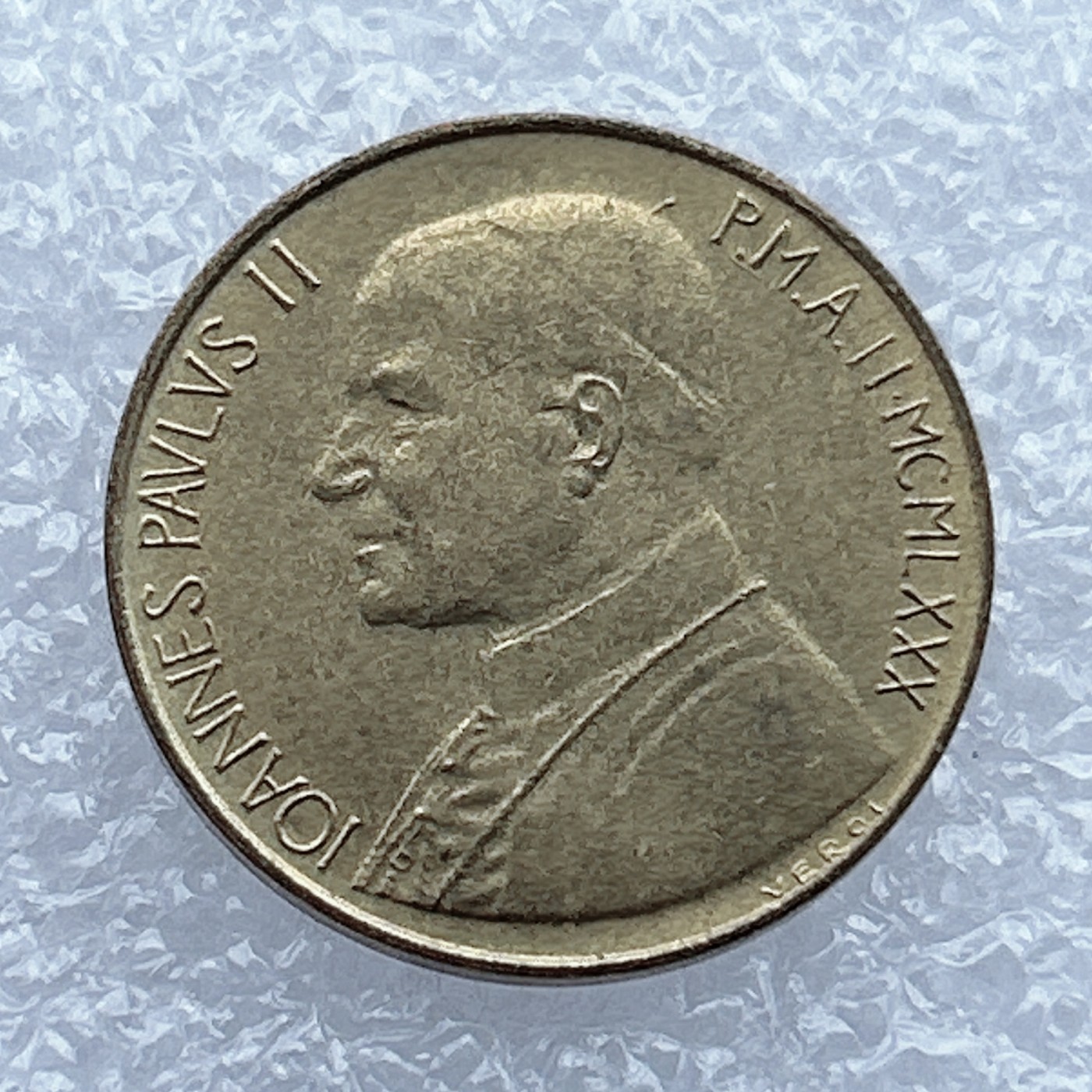 全场一元起拍 世界钱币散币场 第12期 1980年梵蒂冈教皇约翰保罗二世20里拉铝青铜币