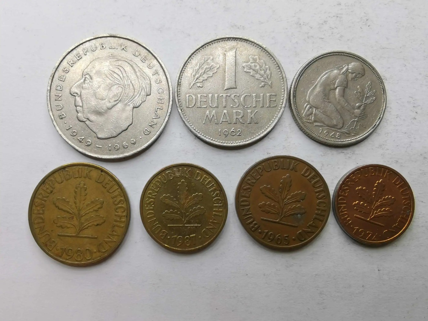 德国早期硬币流通品7枚套