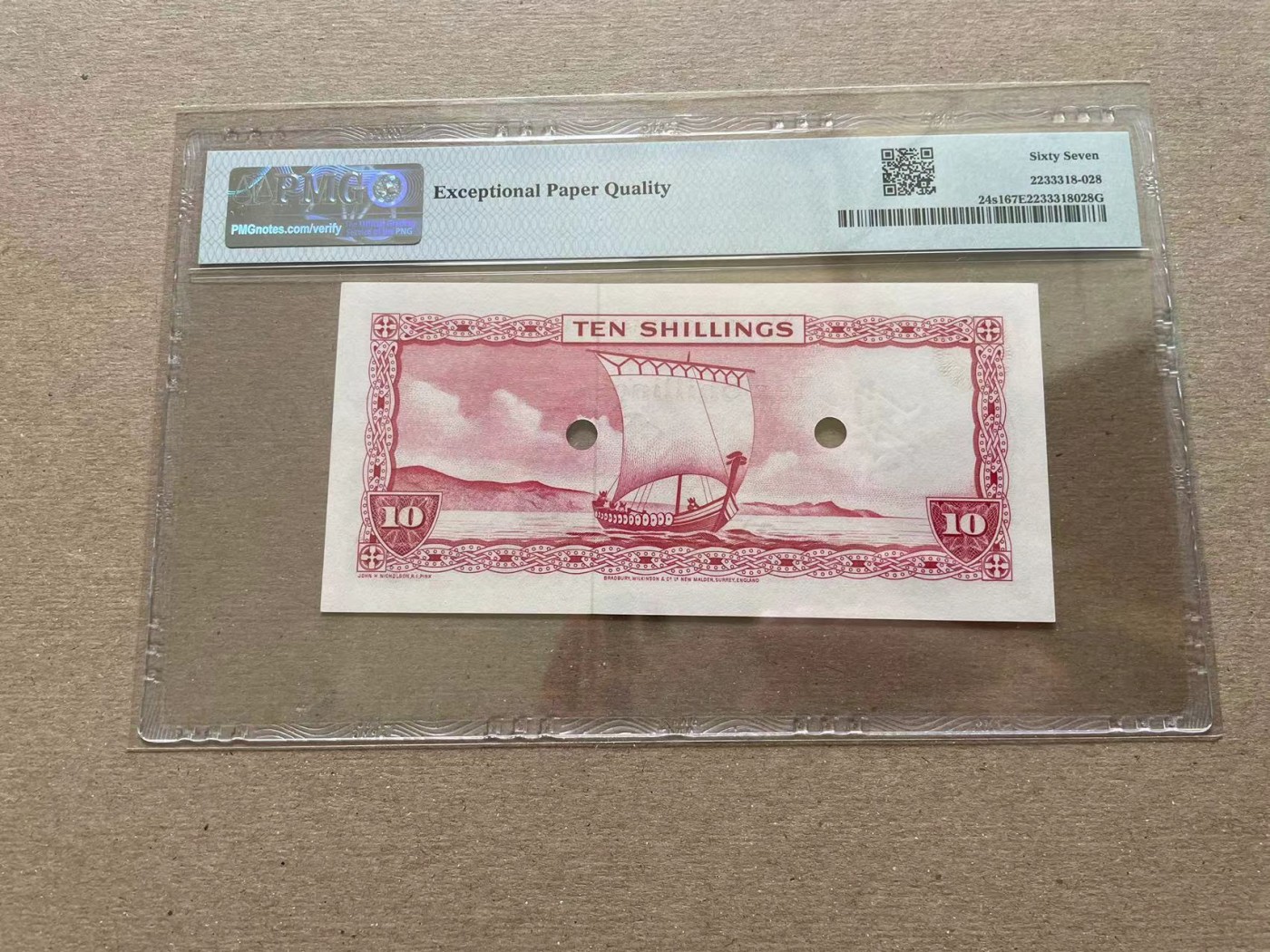 【Blue Auction】✨世界纸币精拍第352期——莫总专场XXVI 【冠军分 仅发行150张】马恩岛 1961年10先令 戎装女王 样钞少见 PMG67EPQ 高分