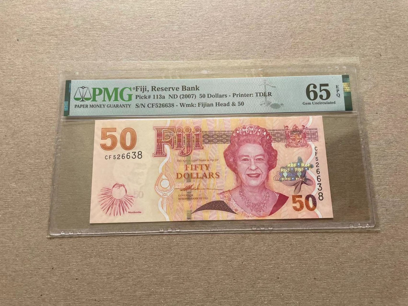 【Blue Auction】✨世界纸币精拍第352期——莫总专场XXVI 斐济 2007年50元 PMG65EPQ 女王