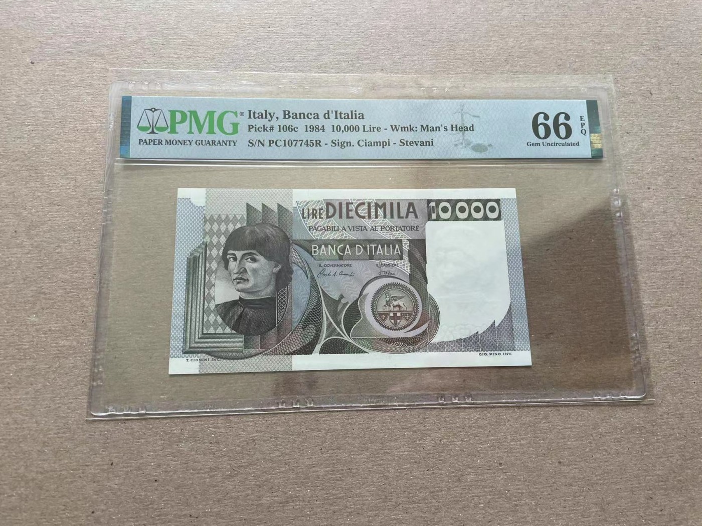 【Blue Auction】✨世界纸币精拍第352期——莫总专场XXVI 意大利 1984年10000里拉 PMG66EPQ p106c