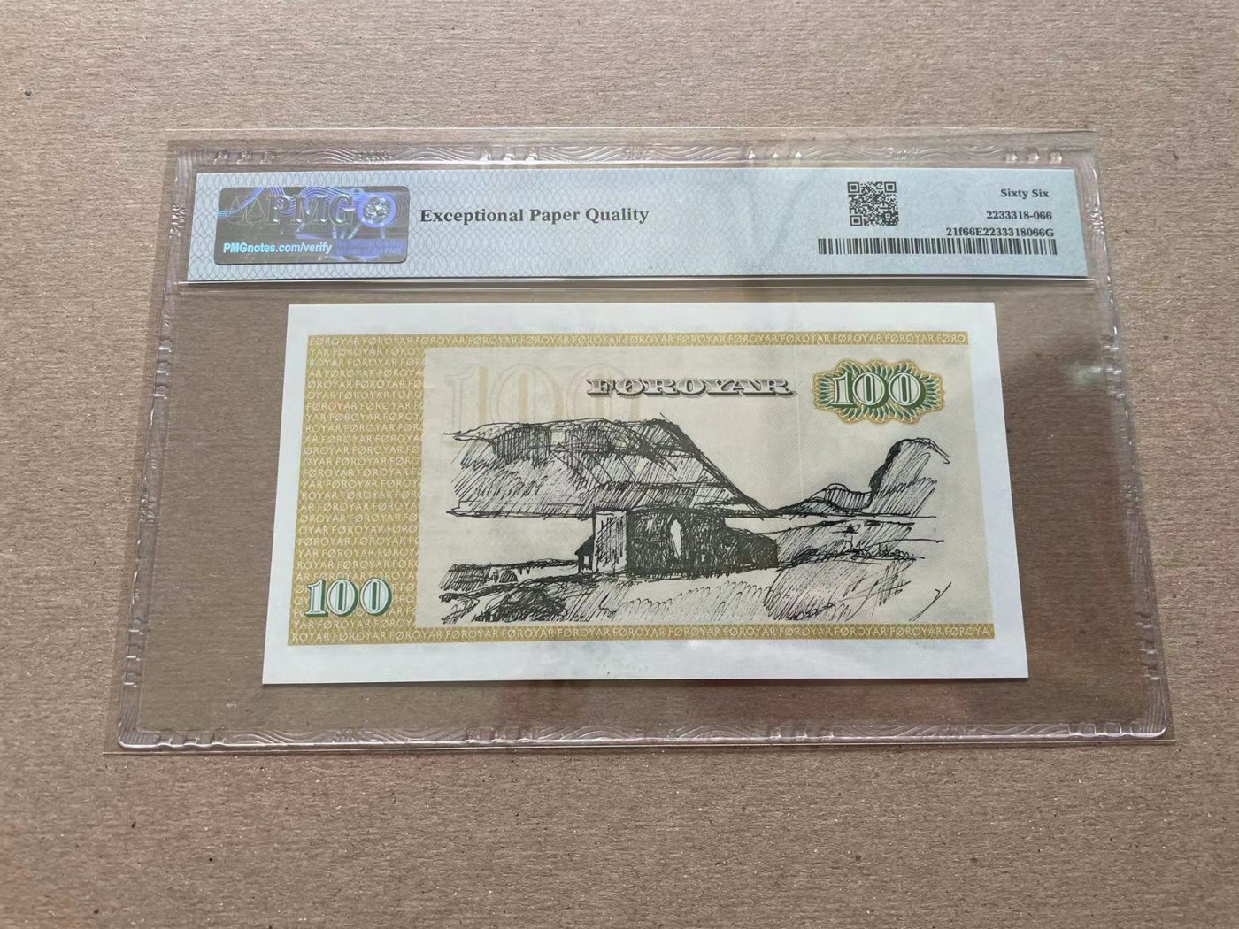 【Blue Auction】✨世界纸币精拍第352期——莫总专场XXVI 【A0】法罗群岛 1994年100克朗 PMG66EPQ 素描版