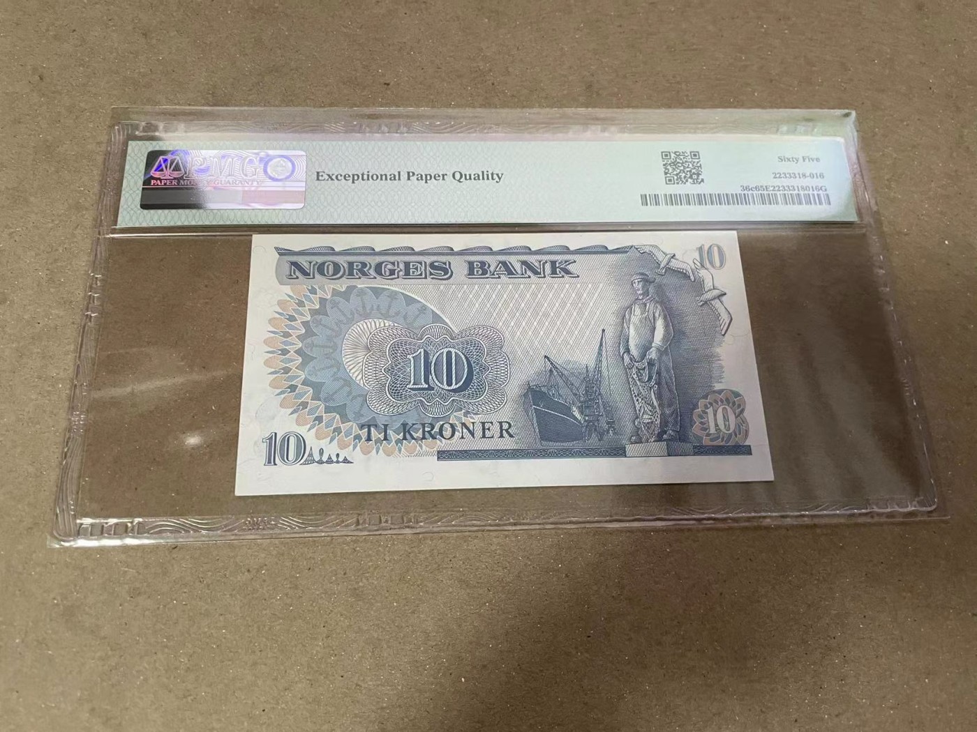 【Blue Auction】✨世界纸币精拍第352期——莫总专场XXVI 挪威 1977-84年10克朗 PMG65EPQ 
