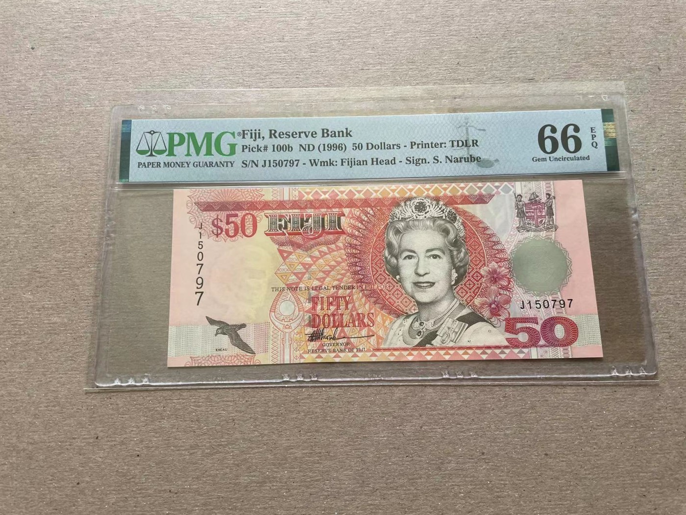 【Blue Auction】✨世界纸币精拍第352期——莫总专场XXVI 斐济 1996年50元 PMG66EPQ 女王