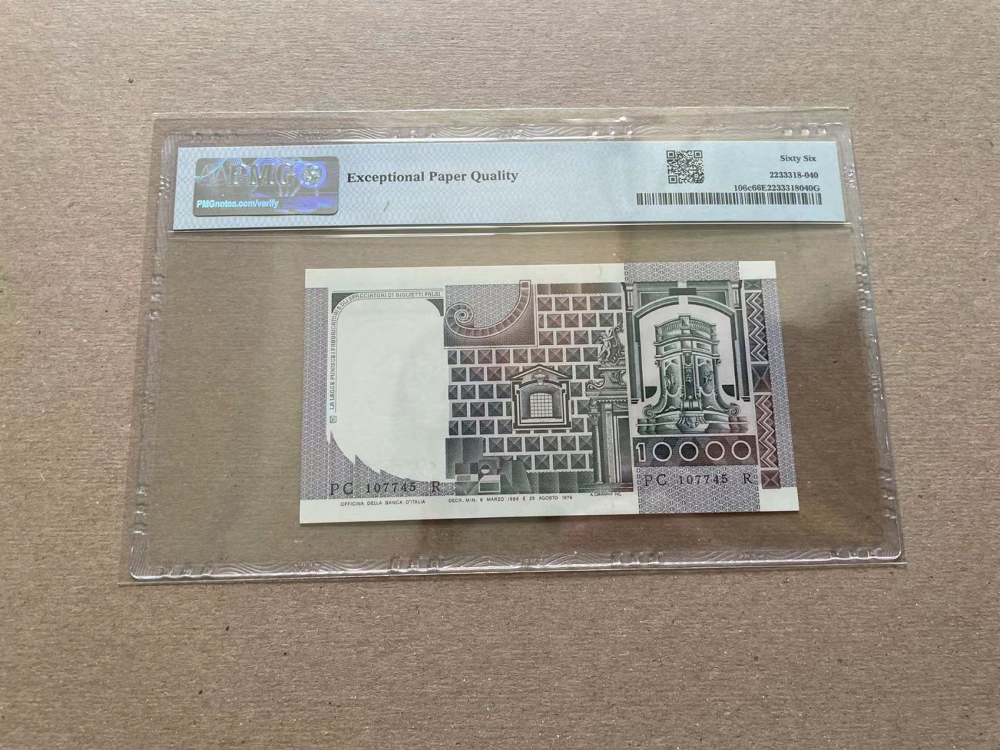 【Blue Auction】✨世界纸币精拍第352期——莫总专场XXVI  意大利 1980-82年10000里拉 PMG67EPQ p106b