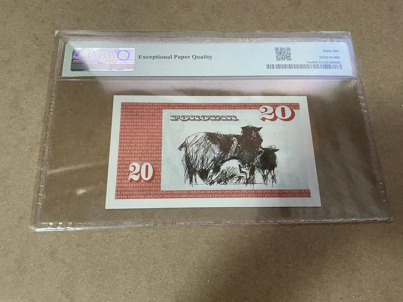 【Blue Auction】✨世界纸币精拍第352期——莫总专场XXVI 【A0】法罗群岛 1986年20克朗 PMG66EPQ 