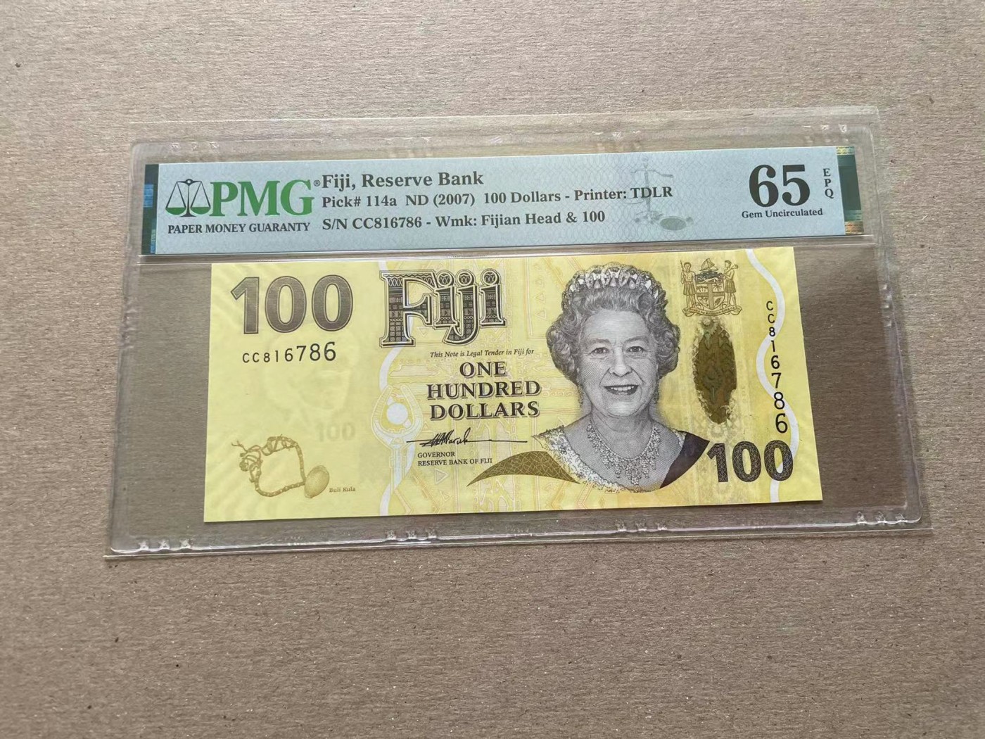 【Blue Auction】✨世界纸币精拍第352期——莫总专场XXVI 斐济 2007年100元 PMG65EPQ 女王