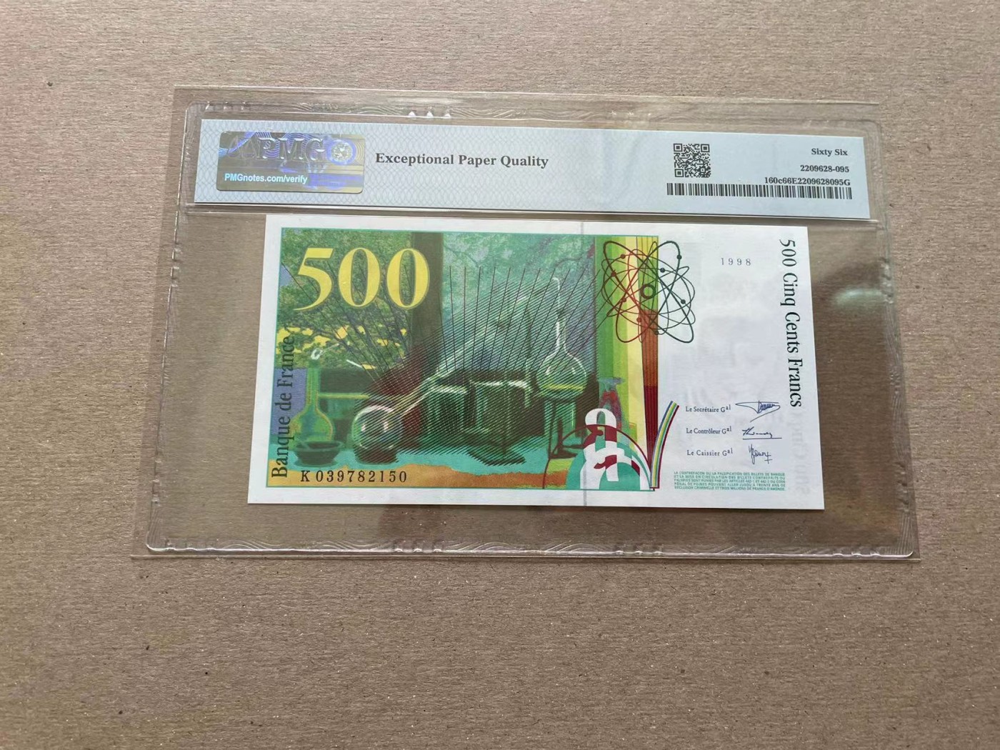 【Blue Auction】✨世界纸币精拍第352期——莫总专场XXVI 法国 1998年500法郎 居里夫人 PMG66EPQ 
