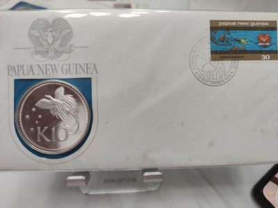 燕姐第52场拍卖 1975年巴布亚新几内亚10基纳41.6克大银币邮币封