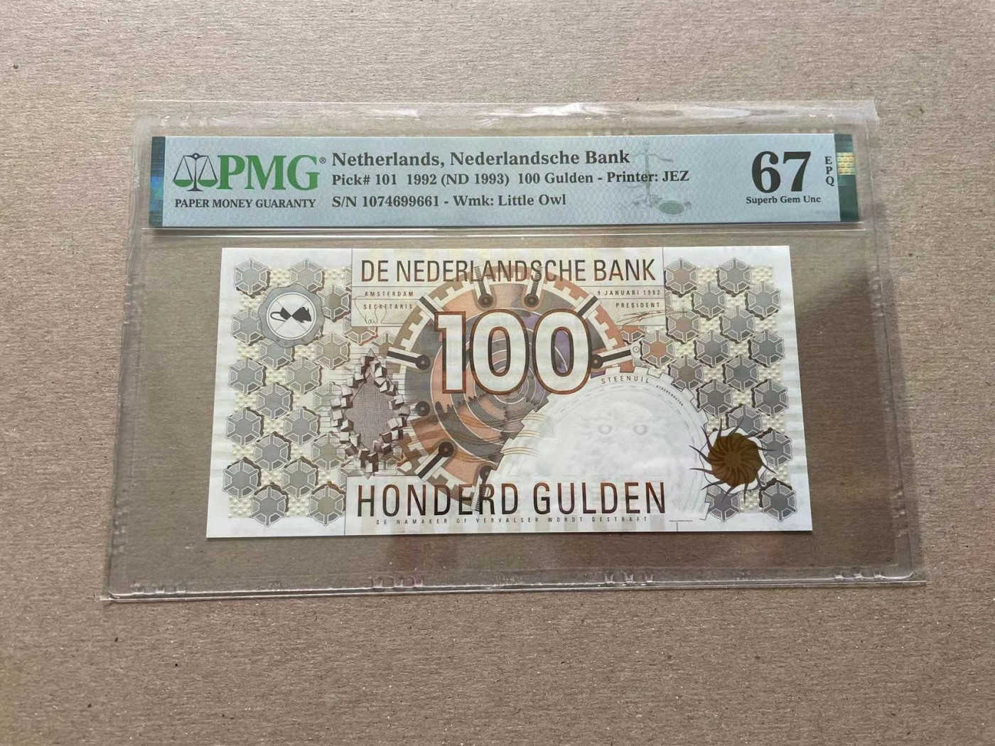 【Blue Auction】✨世界纸币精拍第352期——莫总专场XXVI 荷兰 1992年100盾 PMG67EPQ 