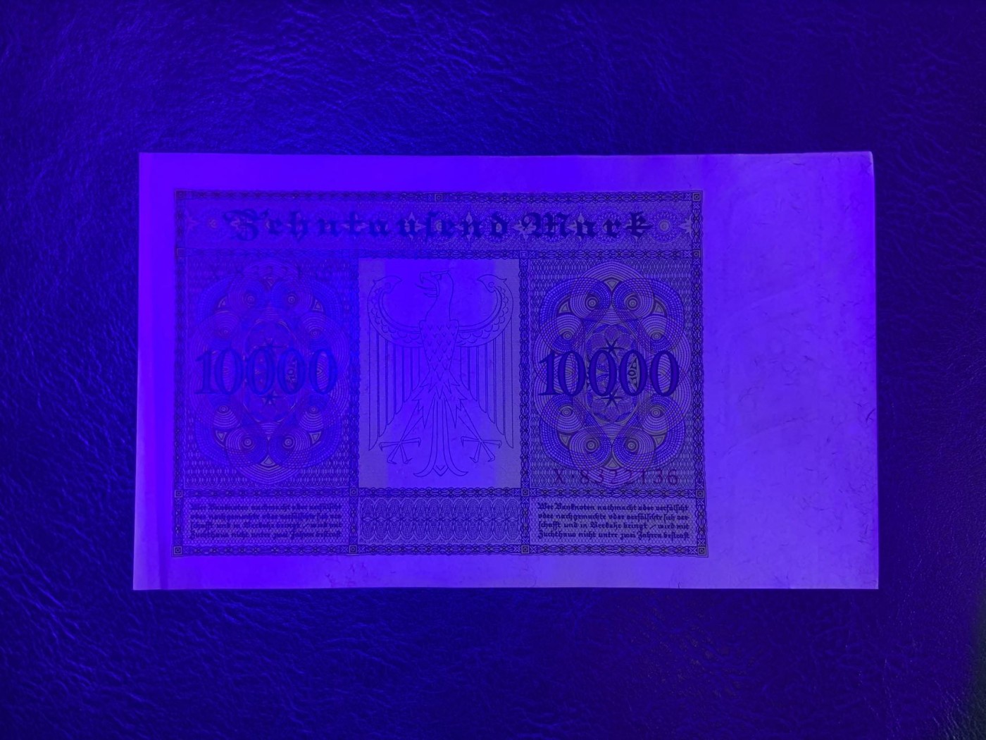 收藏联盟Quantum Auction 第278期拍卖  德国1922年10000马克 品相UNC- 早期红库印版 大票幅