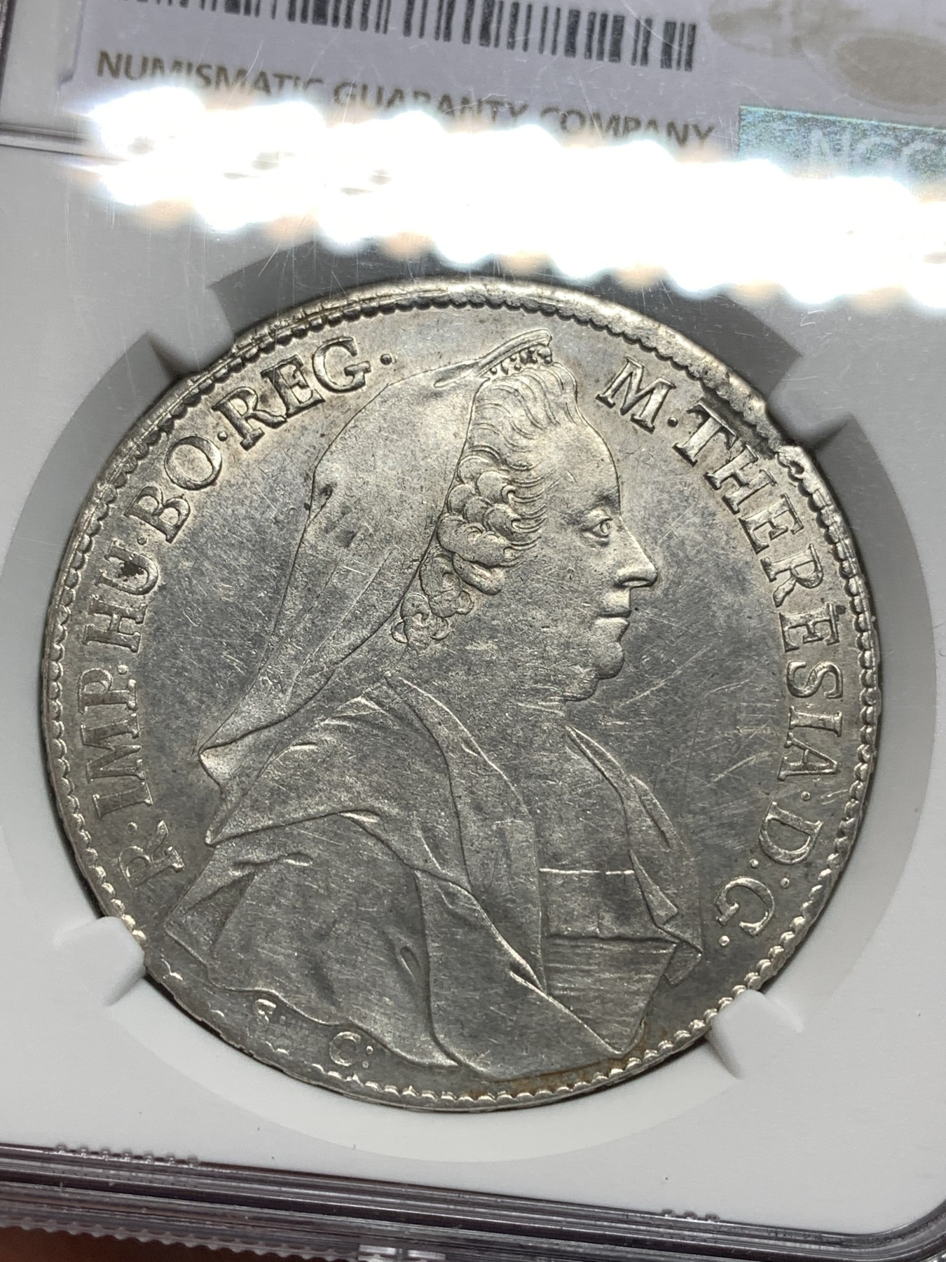 《竞宝斋》第185场-周日，周一 2场 (全场包邮) NGC UNC 奥匈帝国 奥地利 1772年 早期披纱版 大奶妈 泰勒 大银币 极少品种 最新昆克裸币 1800欧成交