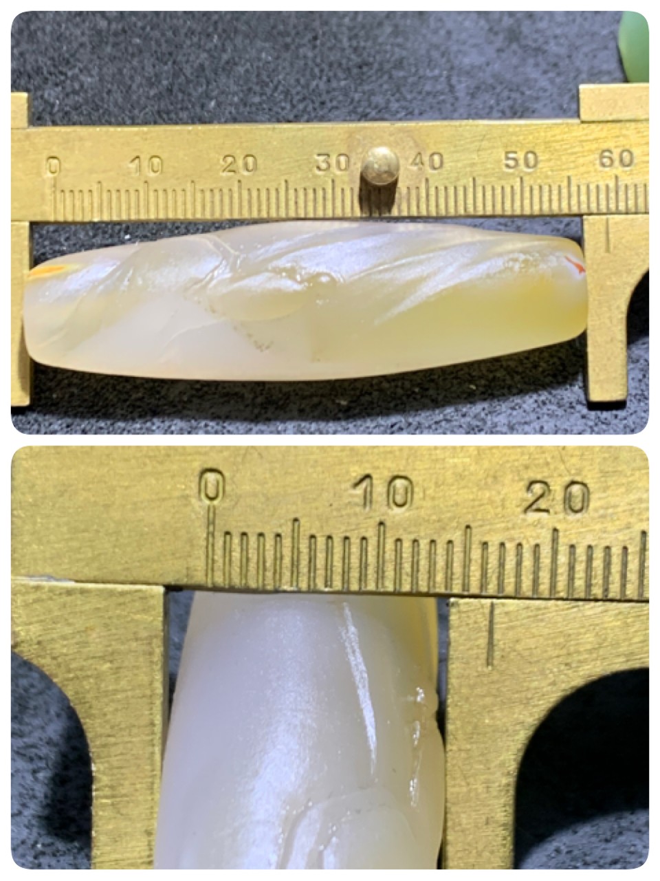 精美高玉化亚光海洋玉髓手工俏色巧雕登峰造极意境大桶珠一个！