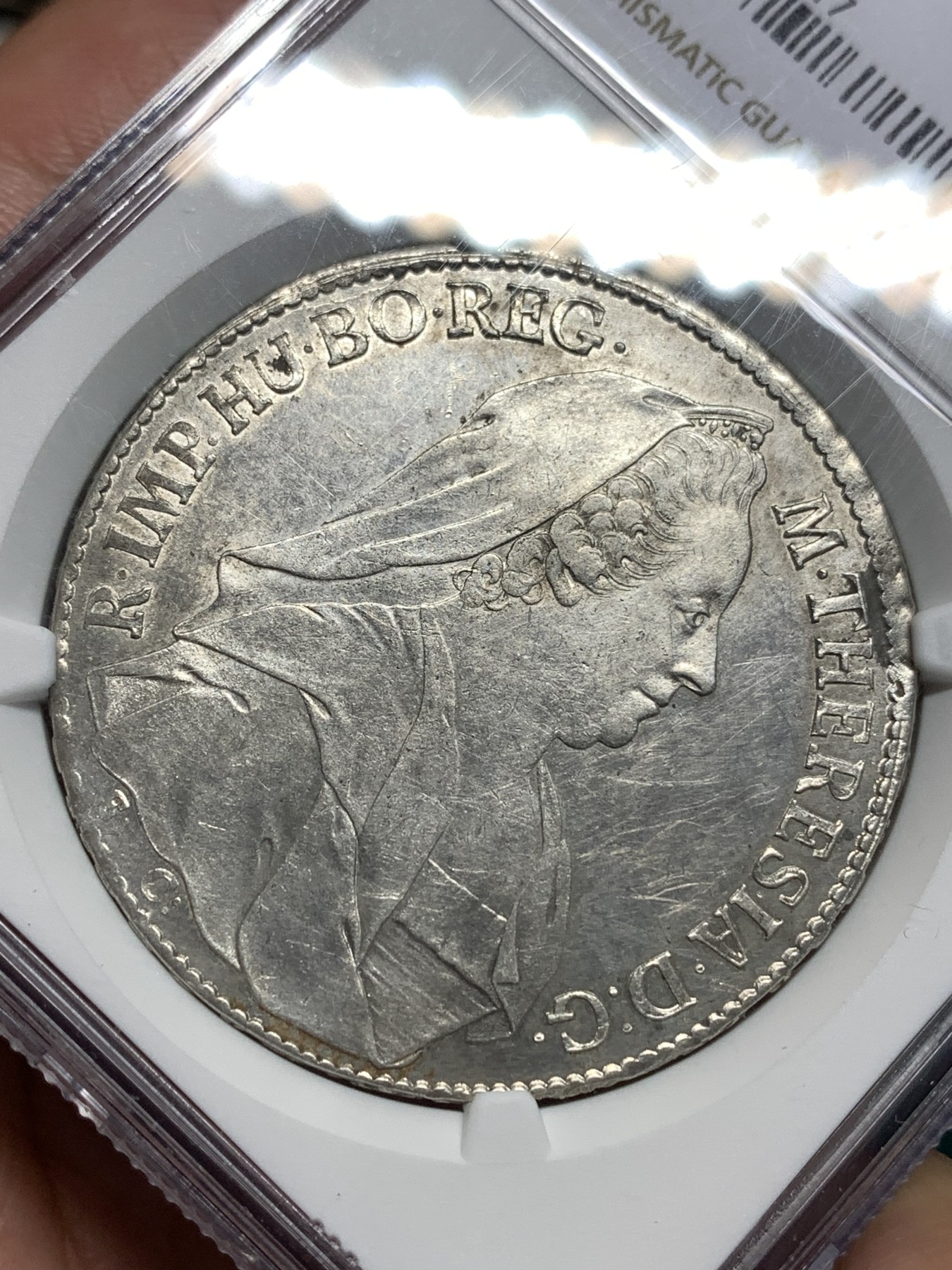 《竞宝斋》第185场-周日，周一 2场 (全场包邮) NGC UNC 奥匈帝国 奥地利 1772年 早期披纱版 大奶妈 泰勒 大银币 极少品种 最新昆克裸币 1800欧成交