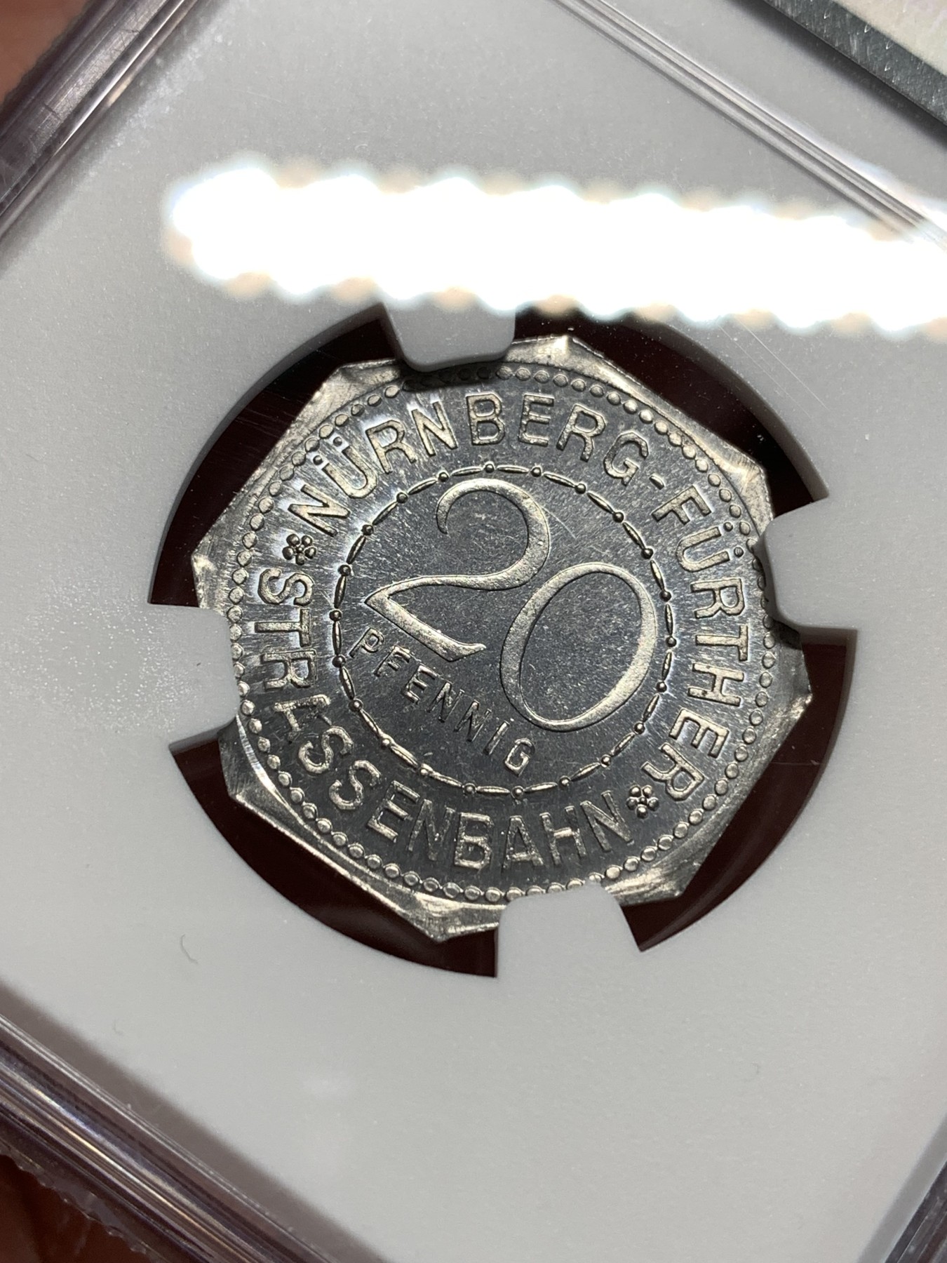 《竞宝斋》第186场-周日，周一 2场 (全场包邮) NGC MS63 德国1920纽伦堡20P紧急状态币 高分 人像好