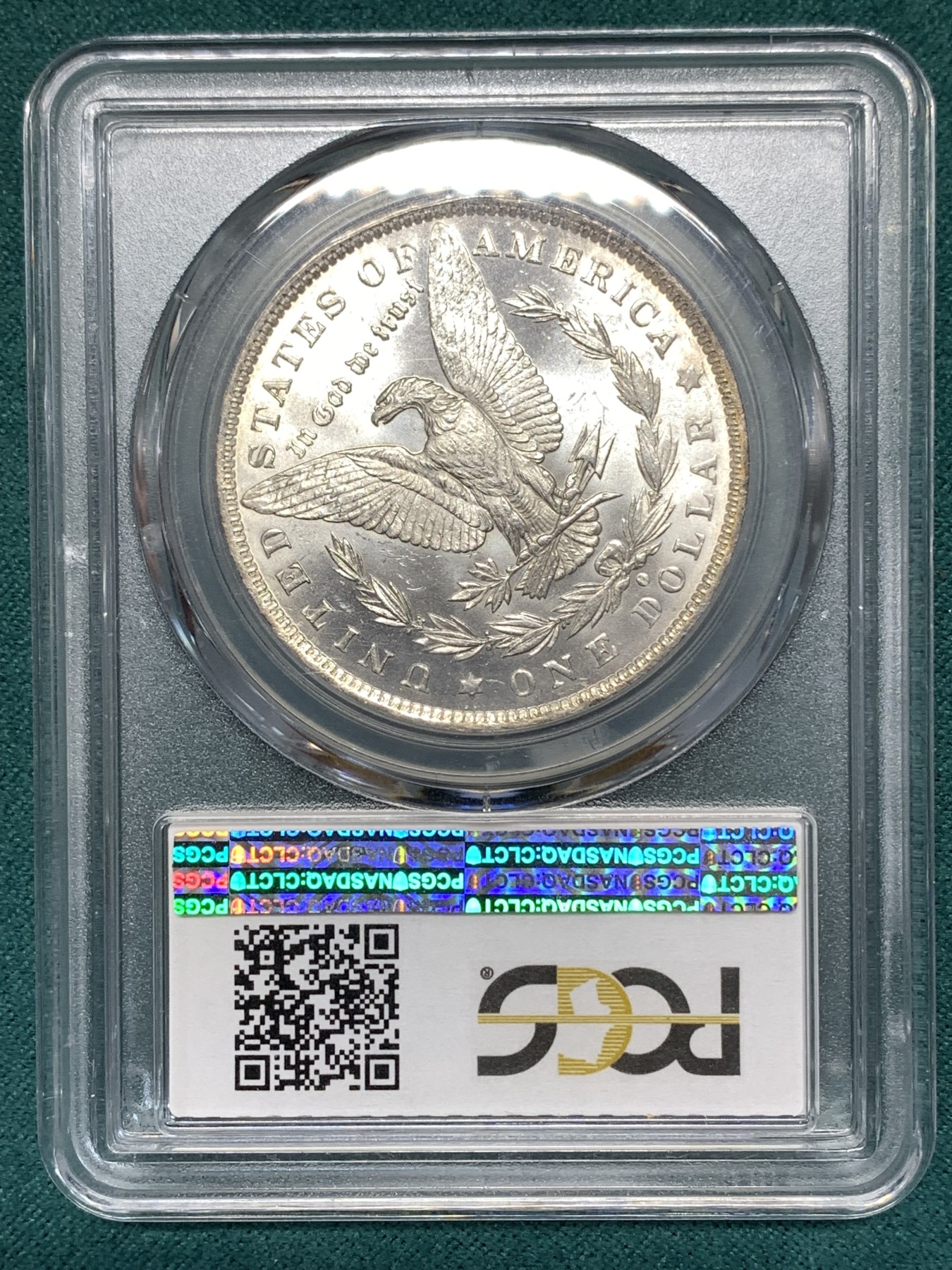 《竞宝斋》第186场-周日，周一 2场 (全场包邮) PCGS-MS63 美国 1884-O 摩根银元 光度好 细节优秀