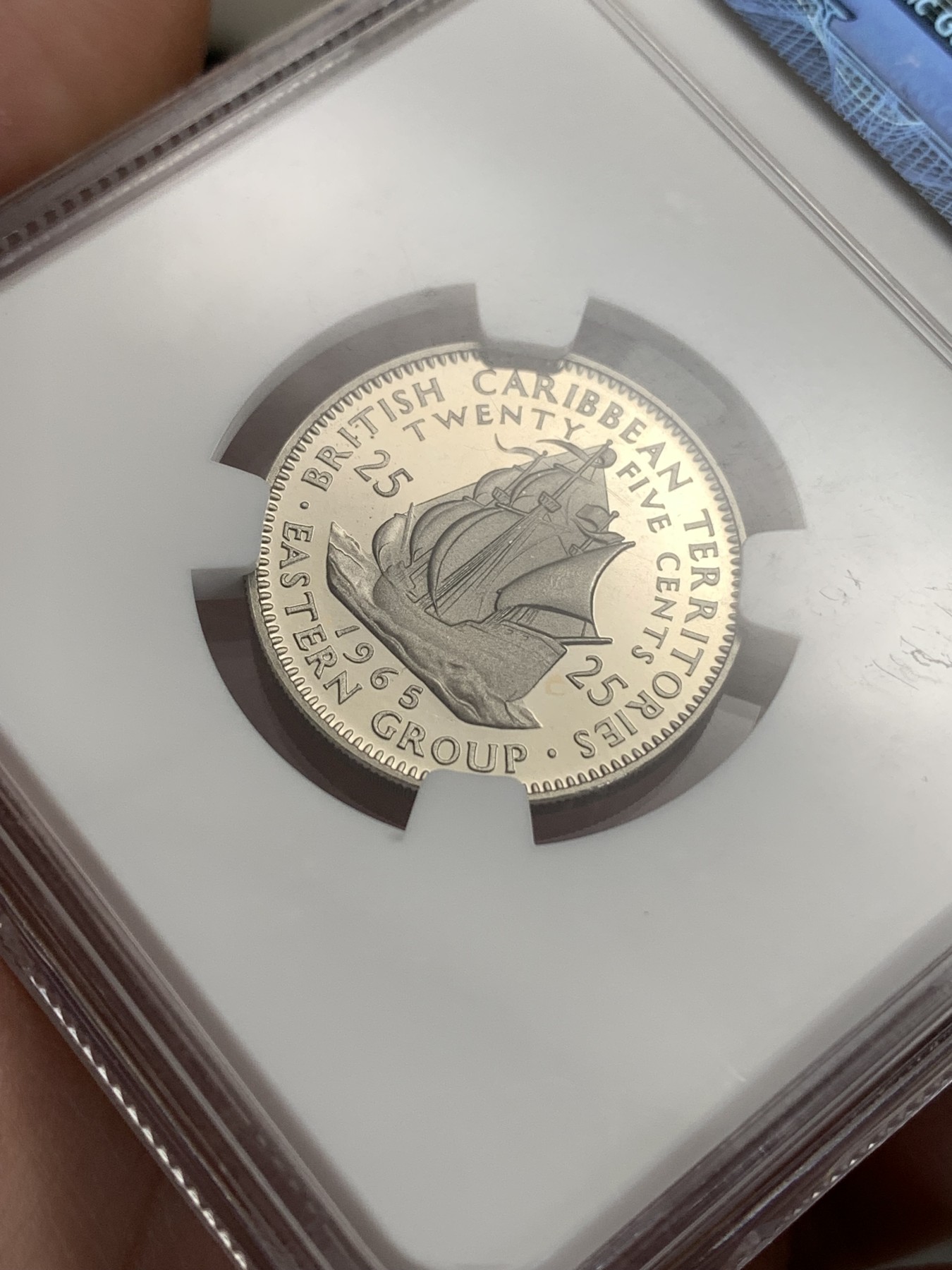 《竞宝斋》第186场-周日，周一 2场 (全场包邮) NGC-PF69UC英属东加勒比-精制女王-50 cent