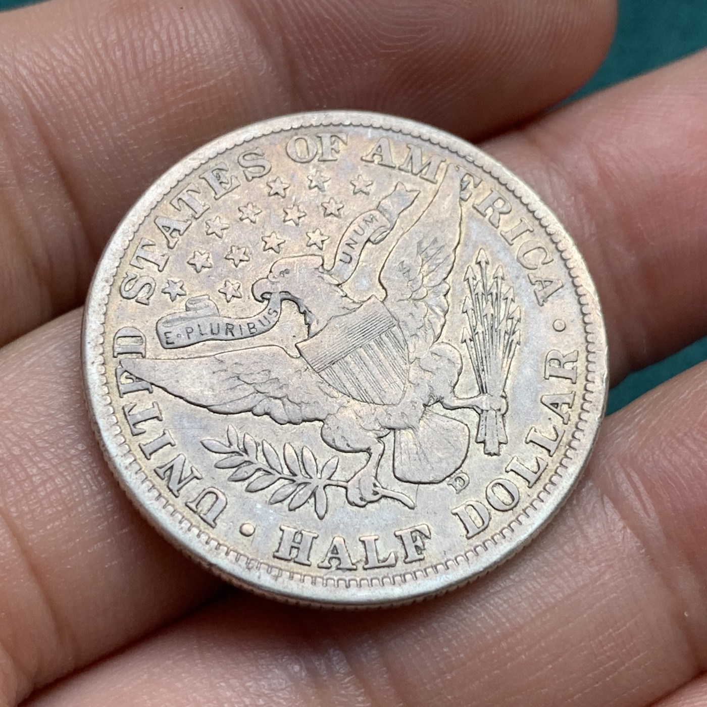 《竞宝斋》第186场-周日，周一 2场 (全场包邮) 1908-D美国巴伯50分半美元银币 美国老流通币普通品相也不便宜