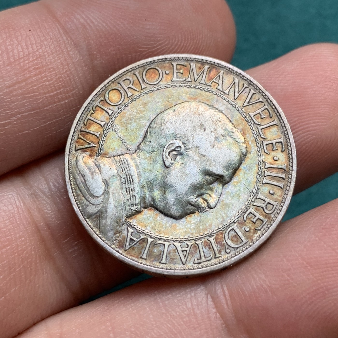 《竞宝斋》第186场-周日，周一 2场 (全场包邮) 少见 意大利 1908年 圈版2里拉 马车银币 带包浆