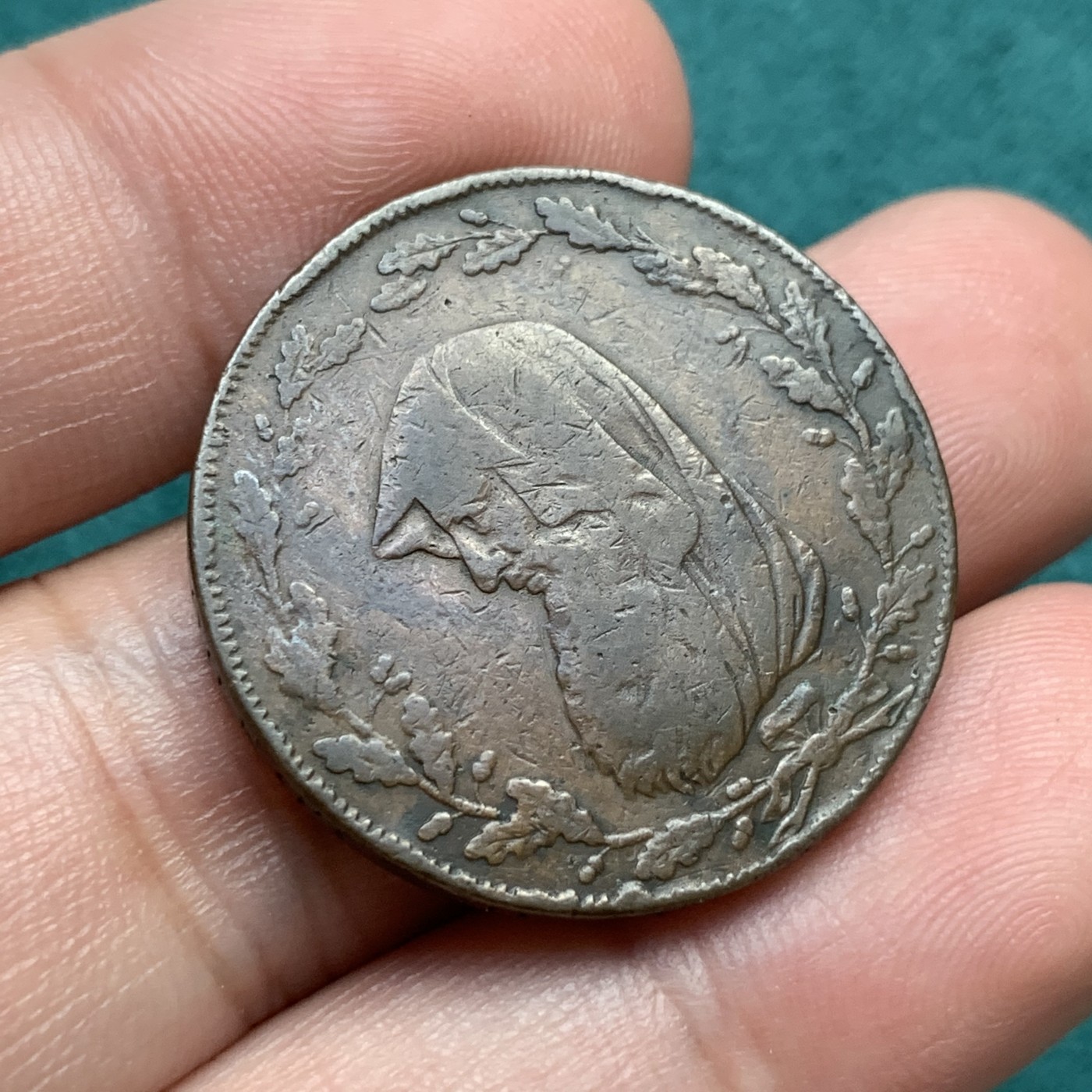 《竞宝斋》第186场-周日，周一 2场 (全场包邮) 英国1791 安格尔西岛 Token 半便士代用币