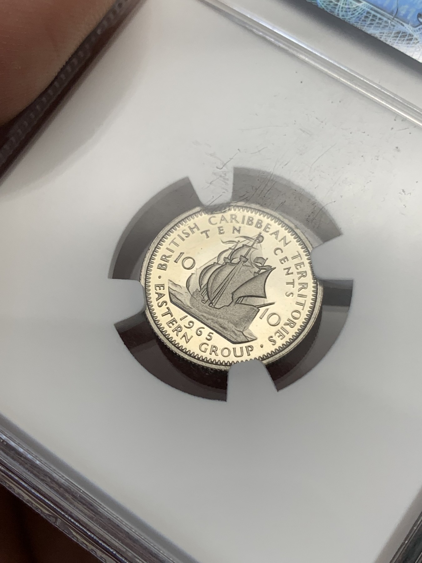 《竞宝斋》第186场-周日，周一 2场 (全场包邮) NGC-PF69UC英属东加勒比-精制女王-10 cent