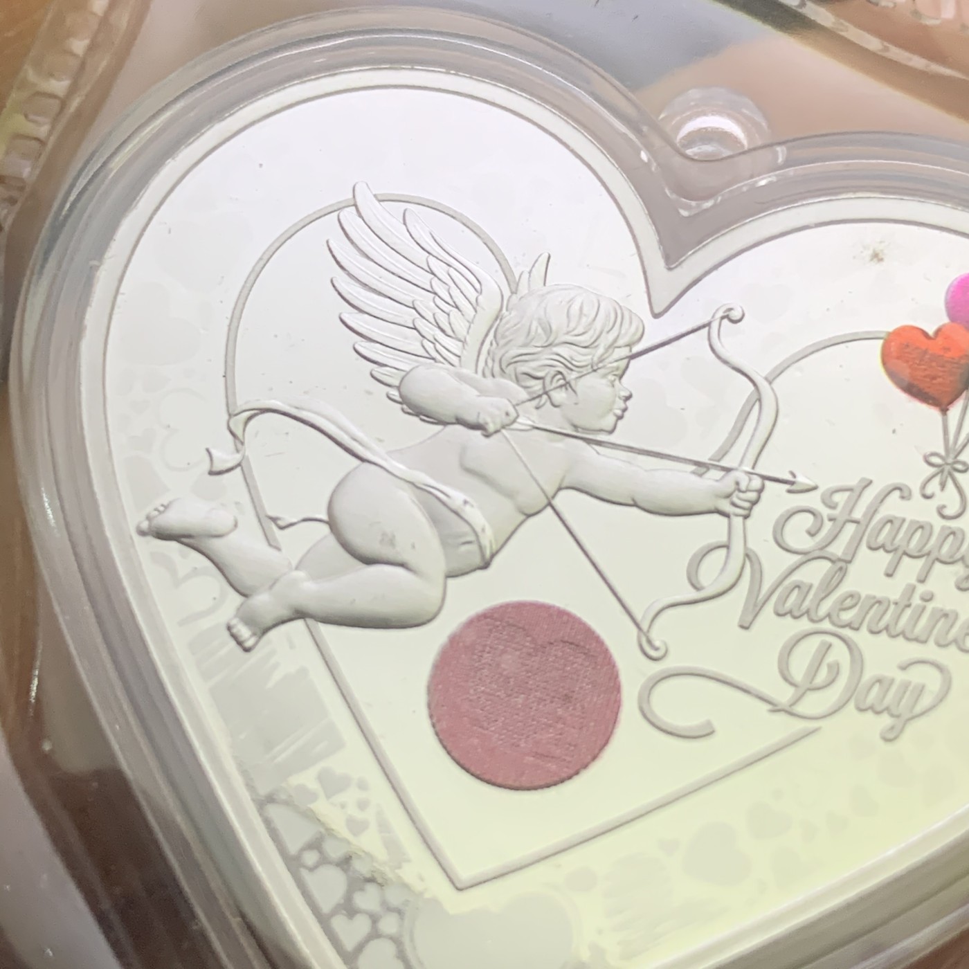 《竞宝斋》第186场-周日，周一 2场 (全场包邮) 中国 2019 天使丘比特 爱情熊猫 心型银章  999银25克 带编号 N可评级