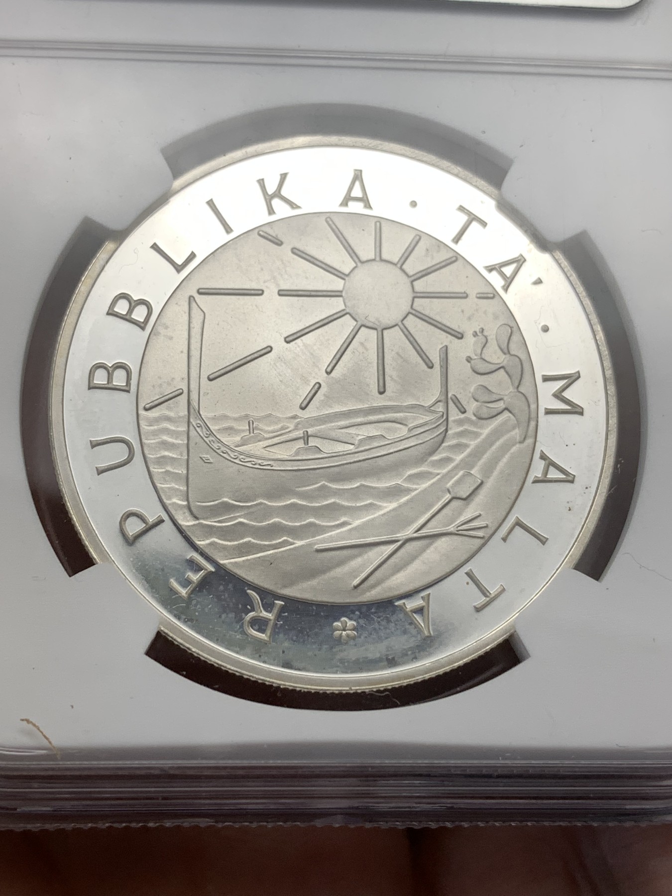 《竞宝斋》第186场-周日，周一 2场 (全场包邮) NGC PF64UC 马耳他 1981 国际青年会议 - 联合国儿童基金会 5P精制银币28.28克 925银