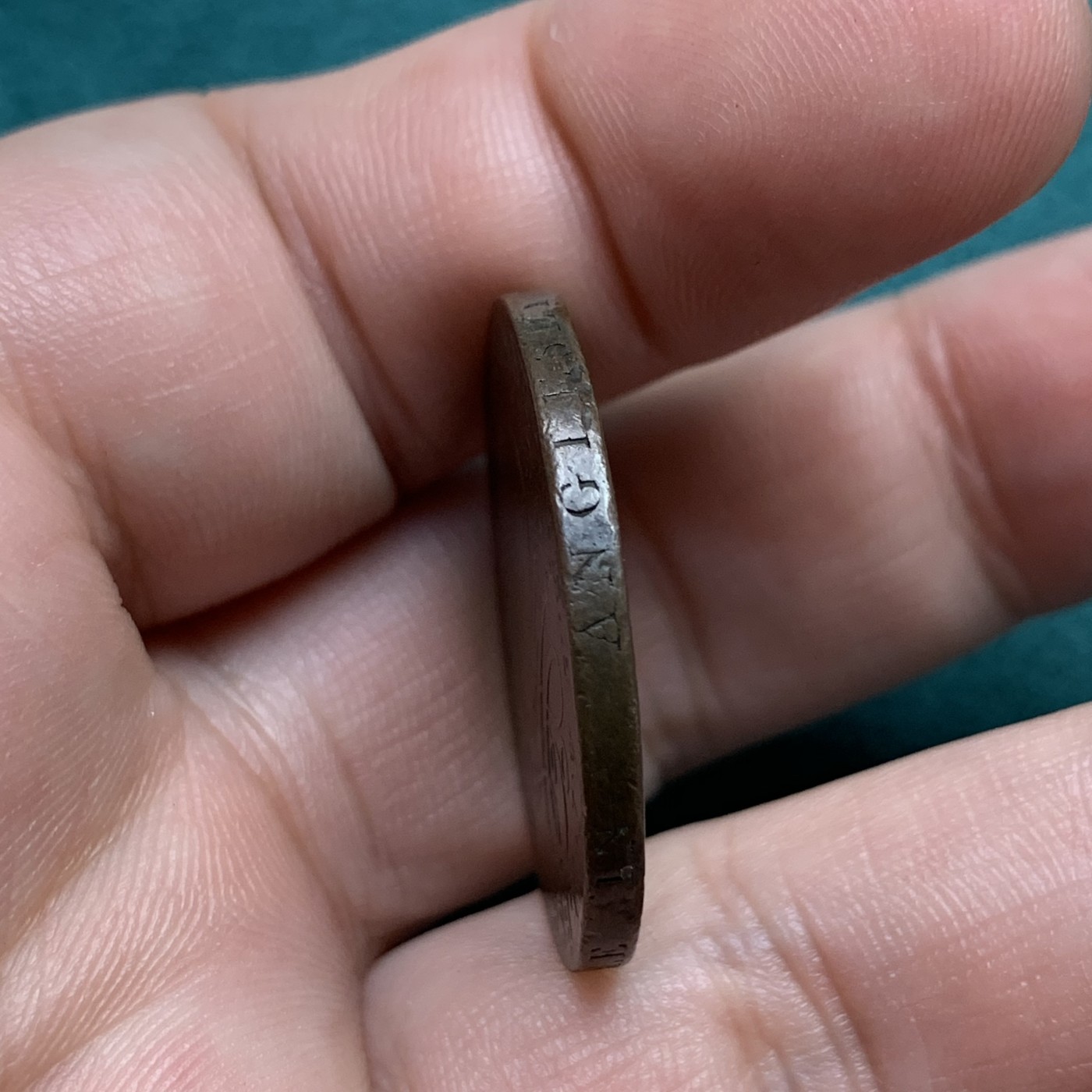 《竞宝斋》第186场-周日，周一 2场 (全场包邮) 英国1791 安格尔西岛 Token 半便士代用币