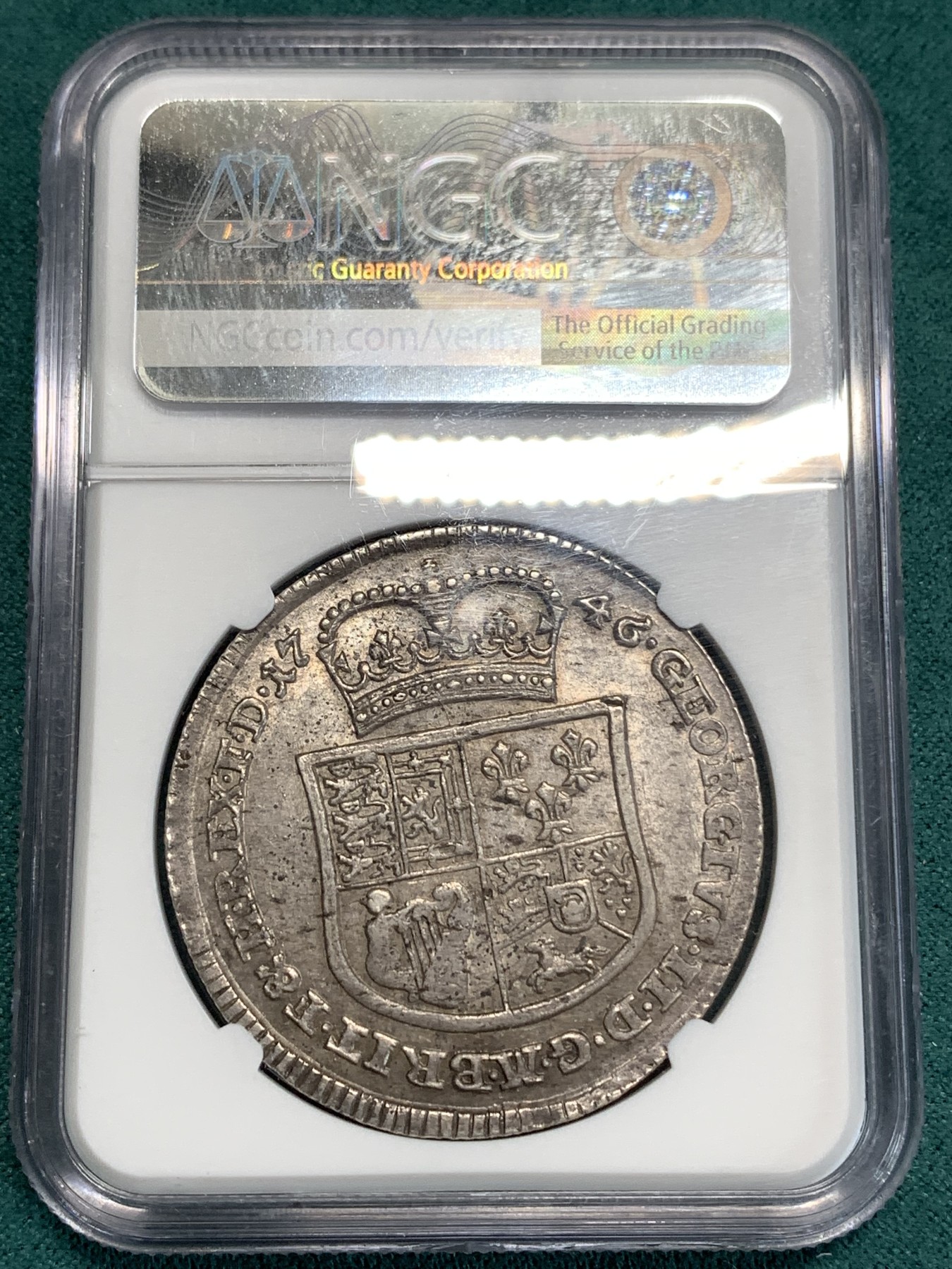 《竞宝斋》第186场-周日，周一 2场 (全场包邮) NGC AU58 德国 1746 布伦瑞克 泰勒大银币 打制包浆都很不错