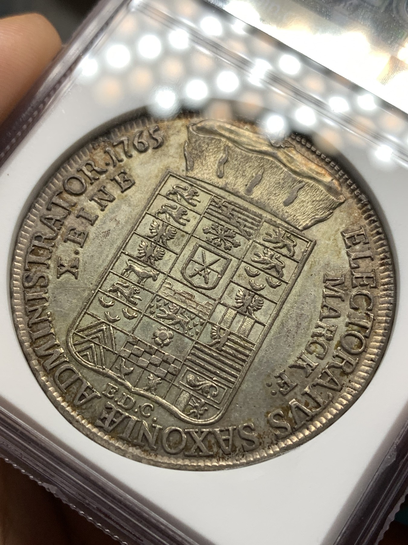 《竞宝斋》第186场-周日，周一 2场 (全场包邮) NGC AU55 德国 萨克森选帝侯国 1765年 弗朗西斯·泽维尔 泰勒银币 在位仅5年 少见品种 原味包浆打制好可藏