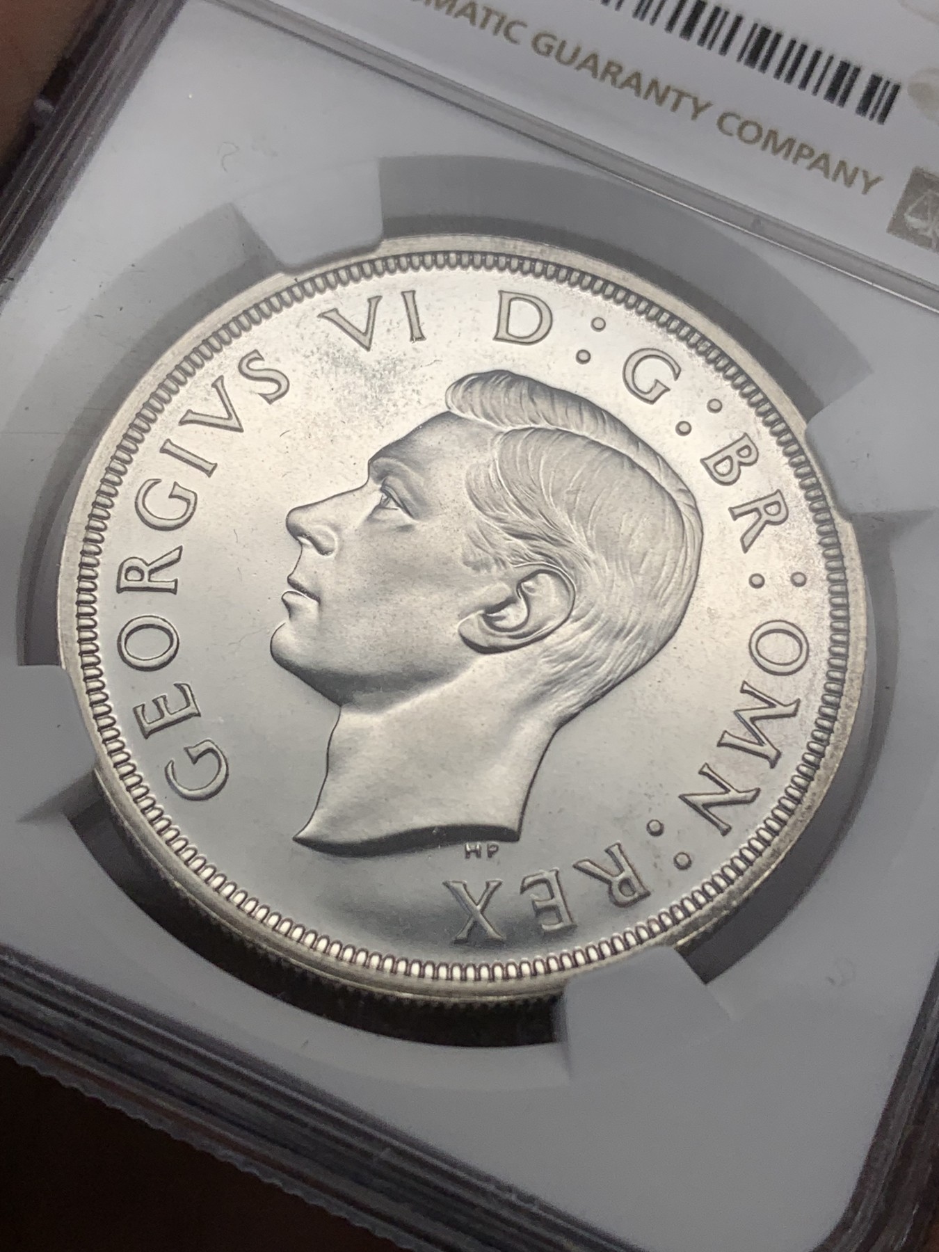 《竞宝斋》第186场-周日，周一 2场 (全场包邮) NGC PF66 英国1937年乔治六世精制镜面1克朗银币一枚 难得高分