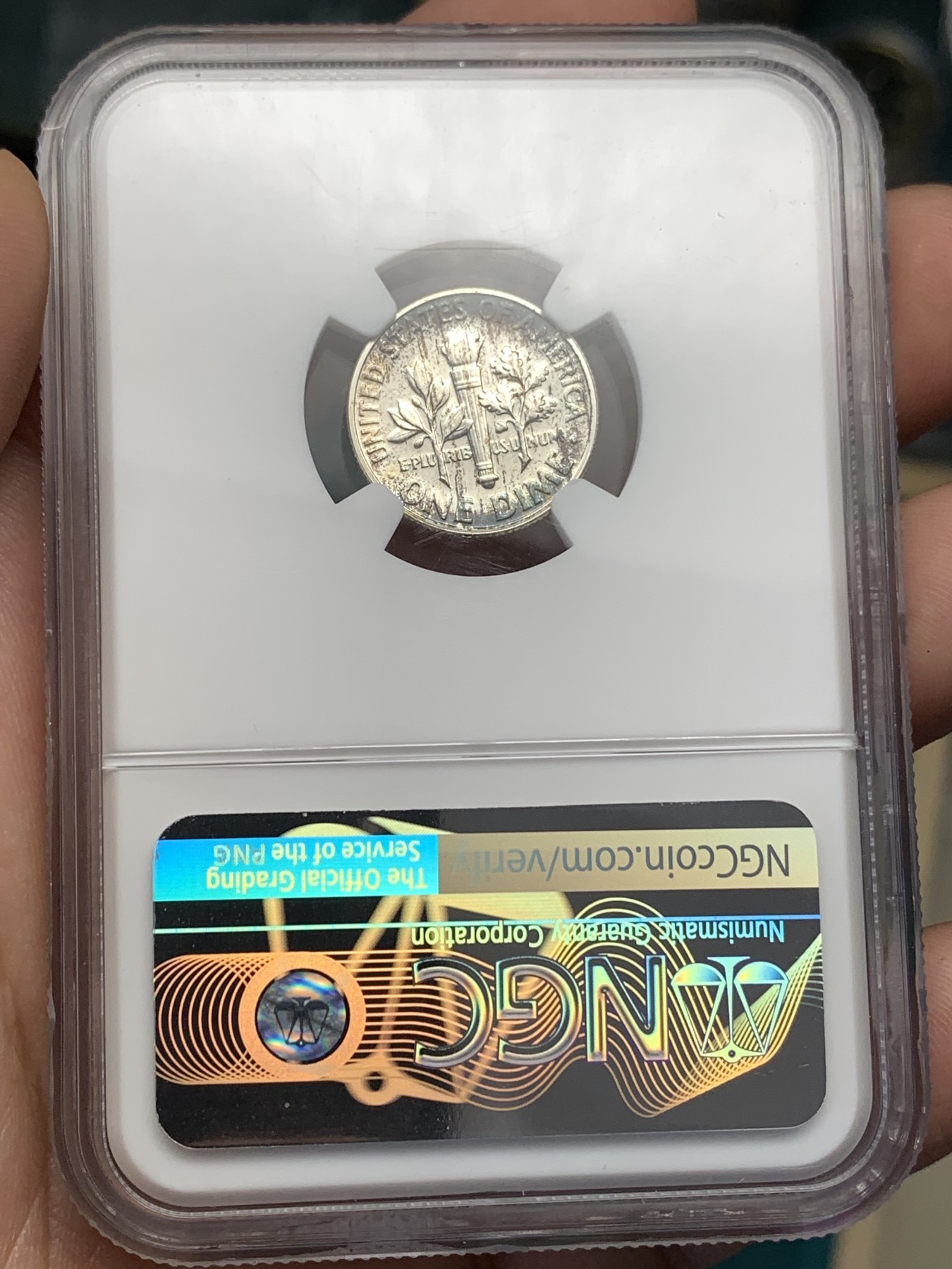 《竞宝斋》第186场-周日，周一 2场 (全场包邮) NGC-PF66 1962年美国罗斯福10分银币，少见早期精制版本,66分高分