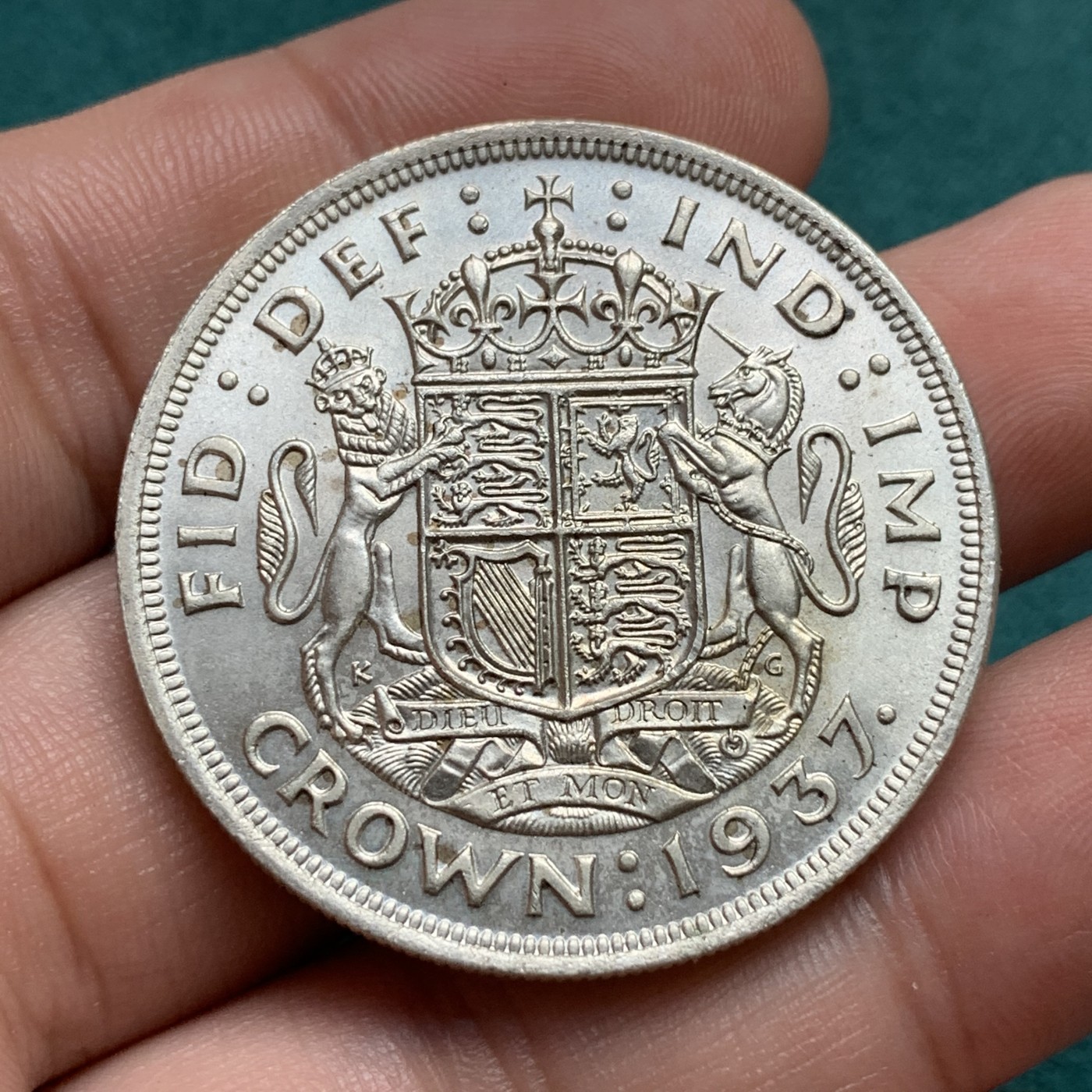 《竞宝斋》第186场-周日，周一 2场 (全场包邮) 英国 1937年 乔治六世 登基纪念 1克朗 大银币 细节光度都不错