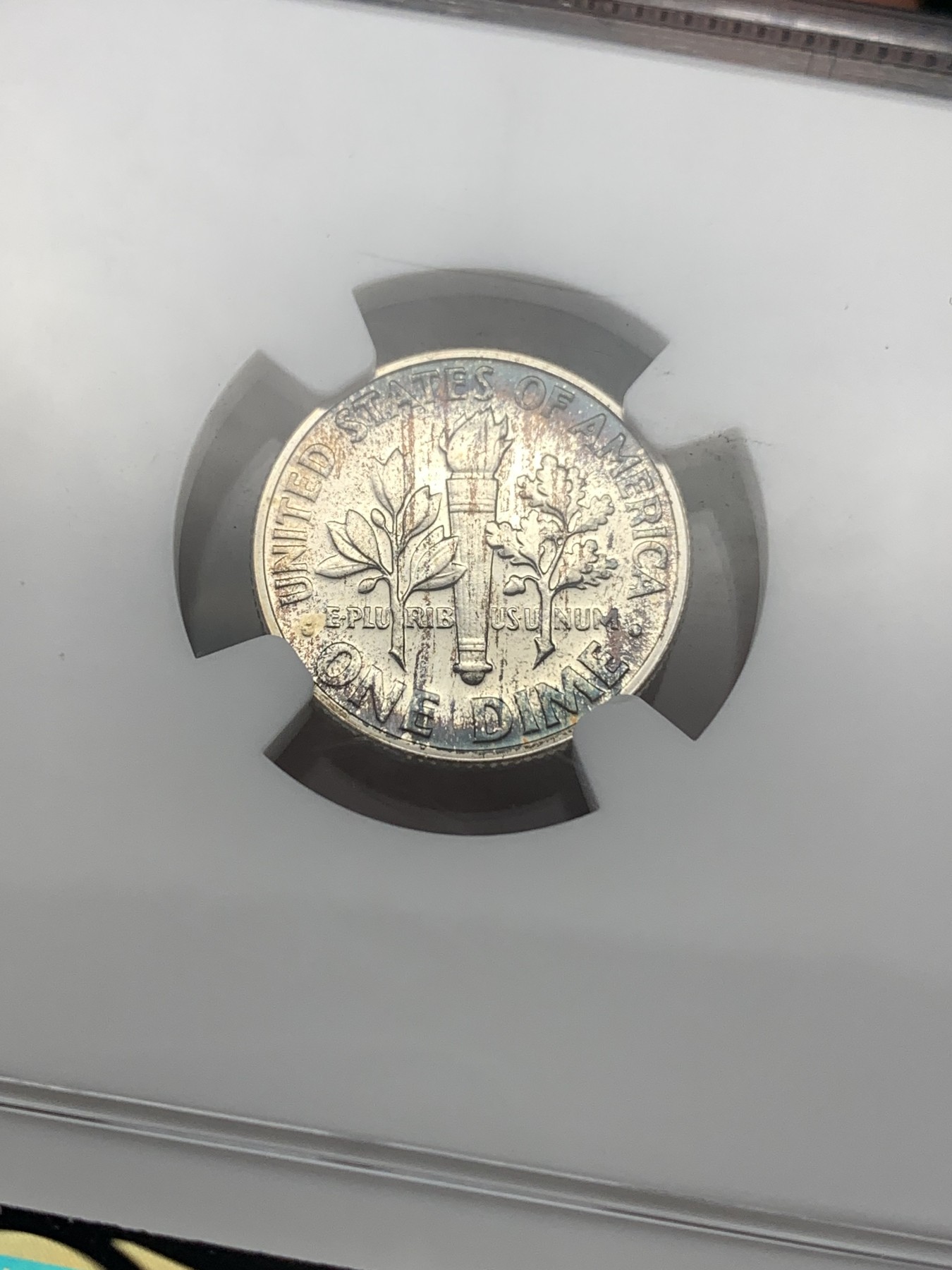 《竞宝斋》第186场-周日，周一 2场 (全场包邮) NGC-PF66 1962年美国罗斯福10分银币，少见早期精制版本,66分高分