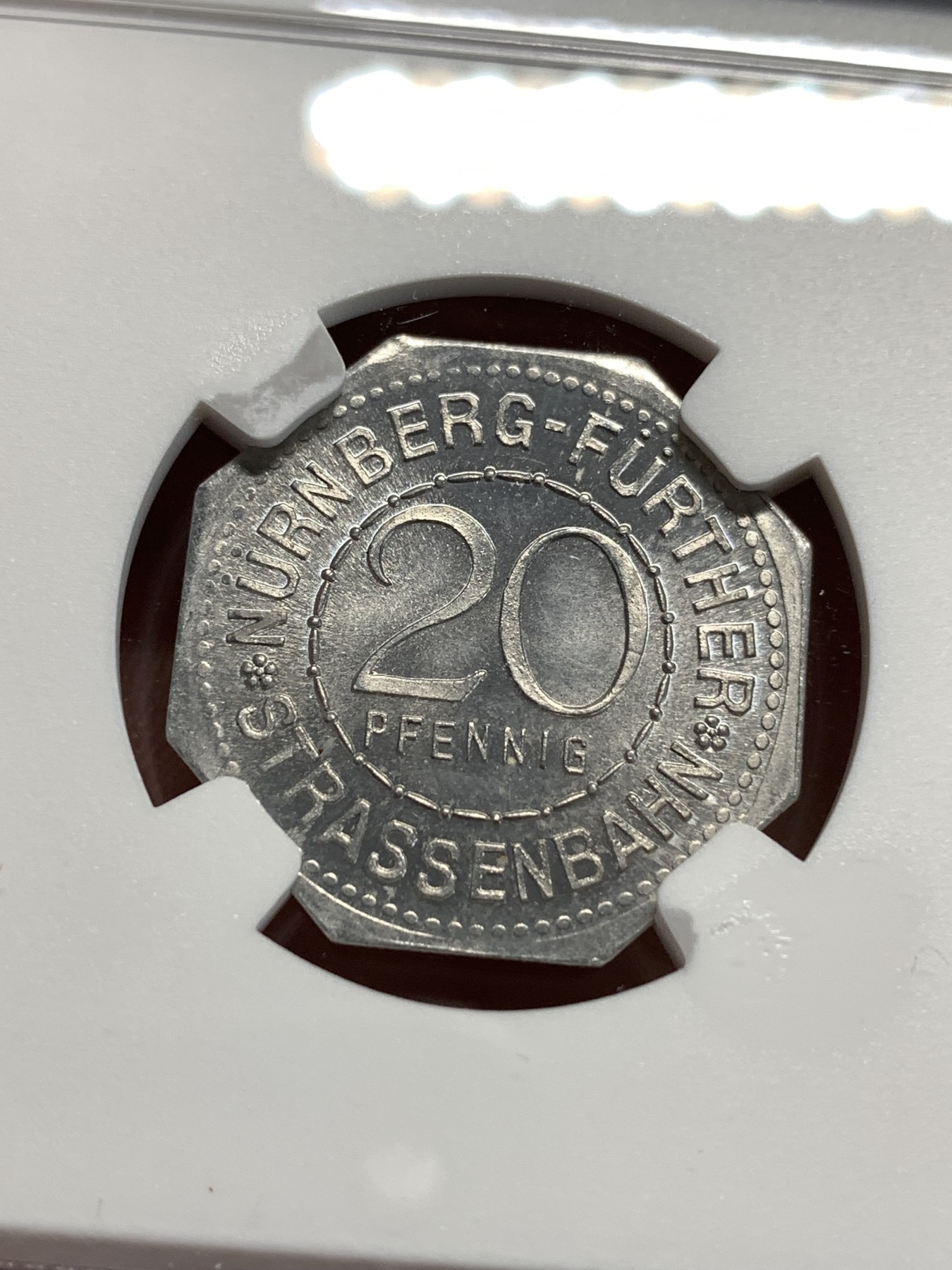 《竞宝斋》第186场-周日，周一 2场 (全场包邮) NGC MS64 德国1920纽伦堡20P紧急状态币