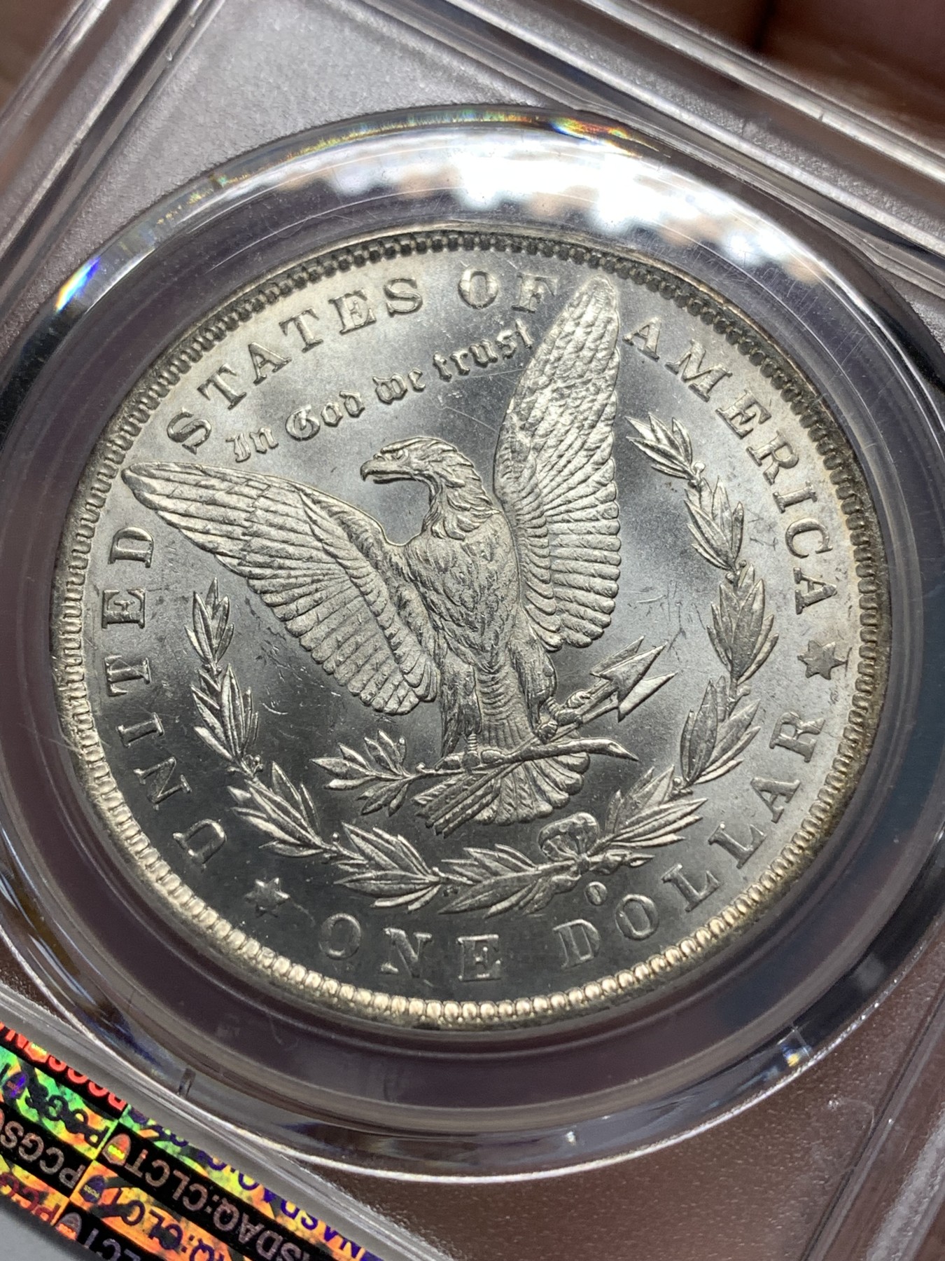 《竞宝斋》第186场-周日，周一 2场 (全场包邮) PCGS-MS63 美国 1884-O 摩根银元 光度好 细节优秀
