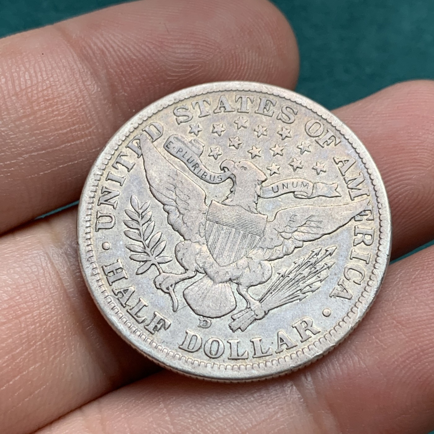 《竞宝斋》第186场-周日，周一 2场 (全场包邮) 1908-D美国巴伯50分半美元银币 美国老流通币普通品相也不便宜