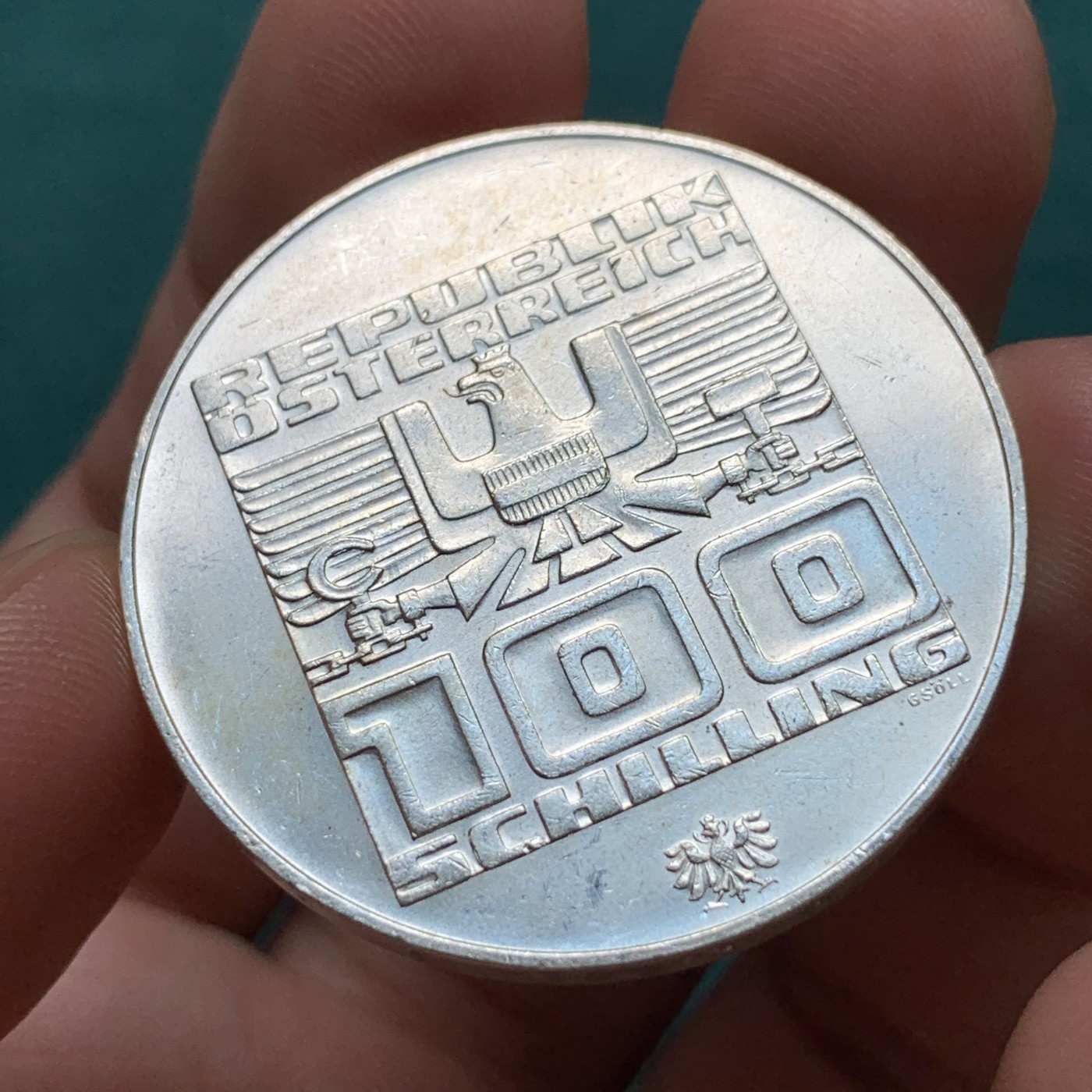 《竞宝斋》第186场-周日，周一 2场 (全场包邮) 奥地利 1976年 因斯布鲁克 奥运纪念 100先令大银币