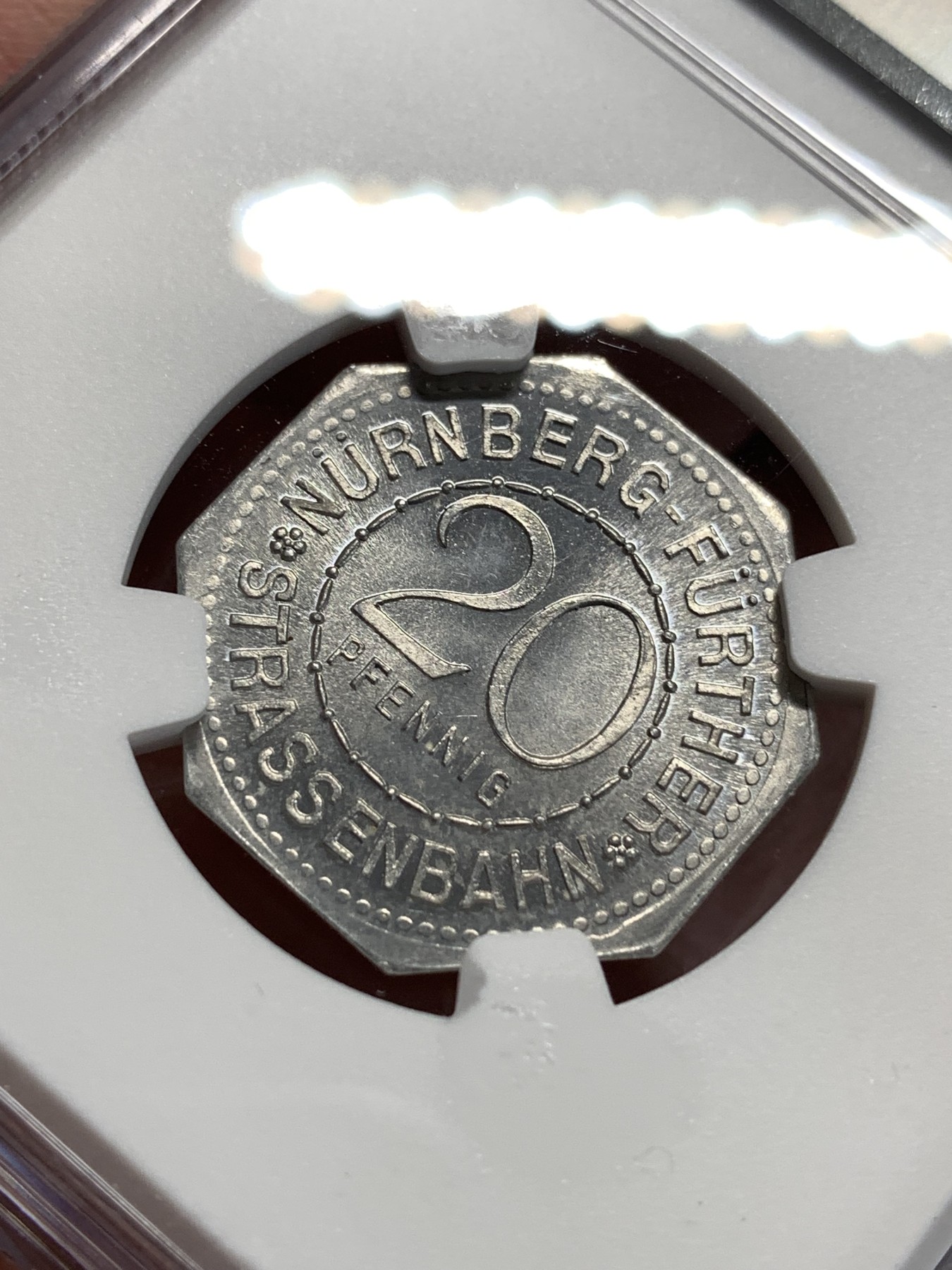 《竞宝斋》第186场-周日，周一 2场 (全场包邮) NGC MS64 德国1920纽伦堡20P紧急状态币