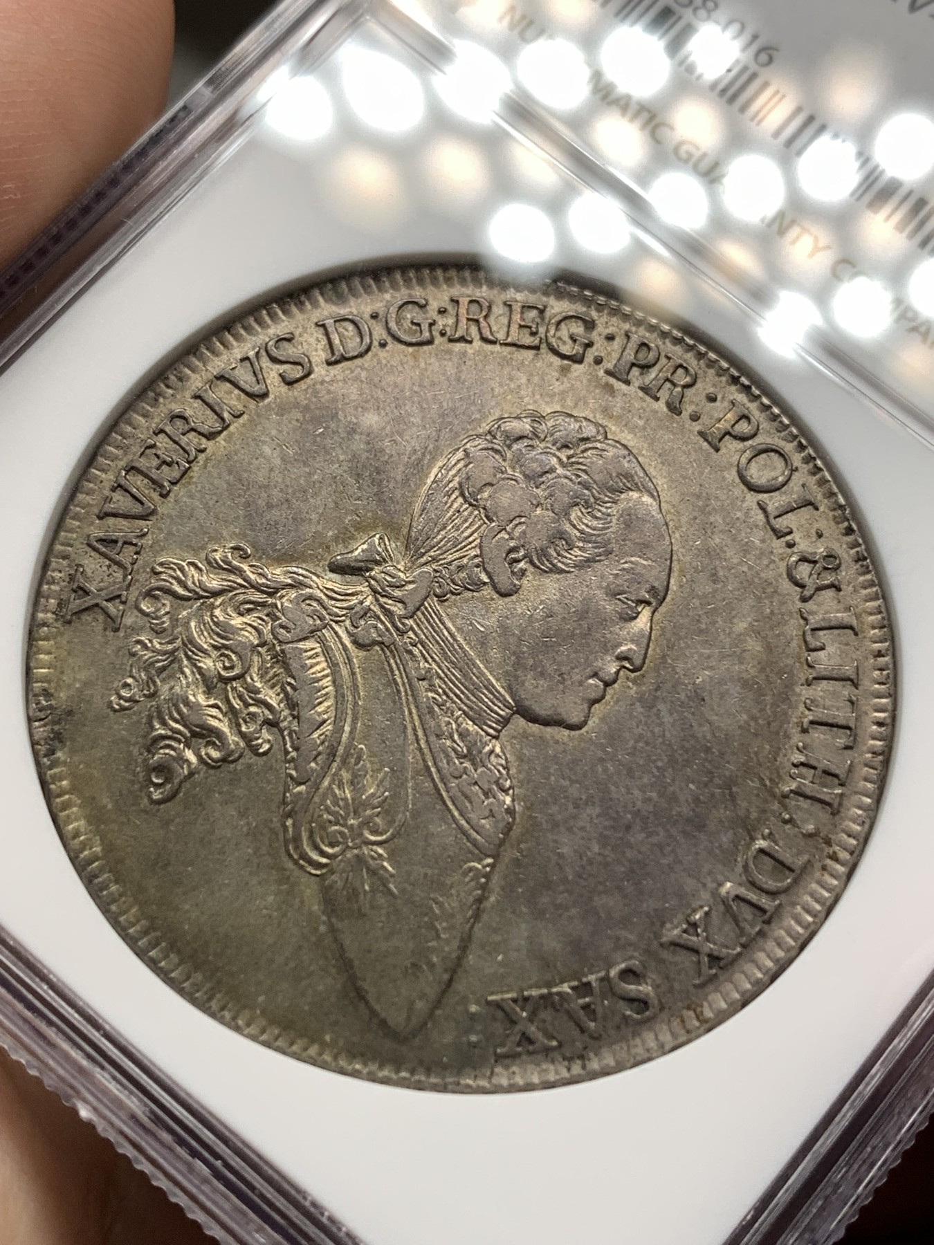 《竞宝斋》第186场-周日，周一 2场 (全场包邮) NGC AU55 德国 萨克森选帝侯国 1765年 弗朗西斯·泽维尔 泰勒银币 在位仅5年 少见品种 原味包浆打制好可藏