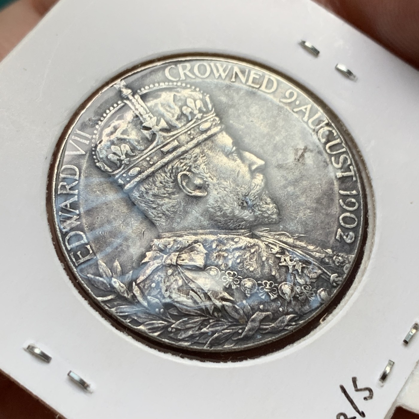 《竞宝斋》第186场-周日，周一 2场 (全场包邮) 英国 爱德华七世 1902年 登基纪念银章 12.7克 31mm直径