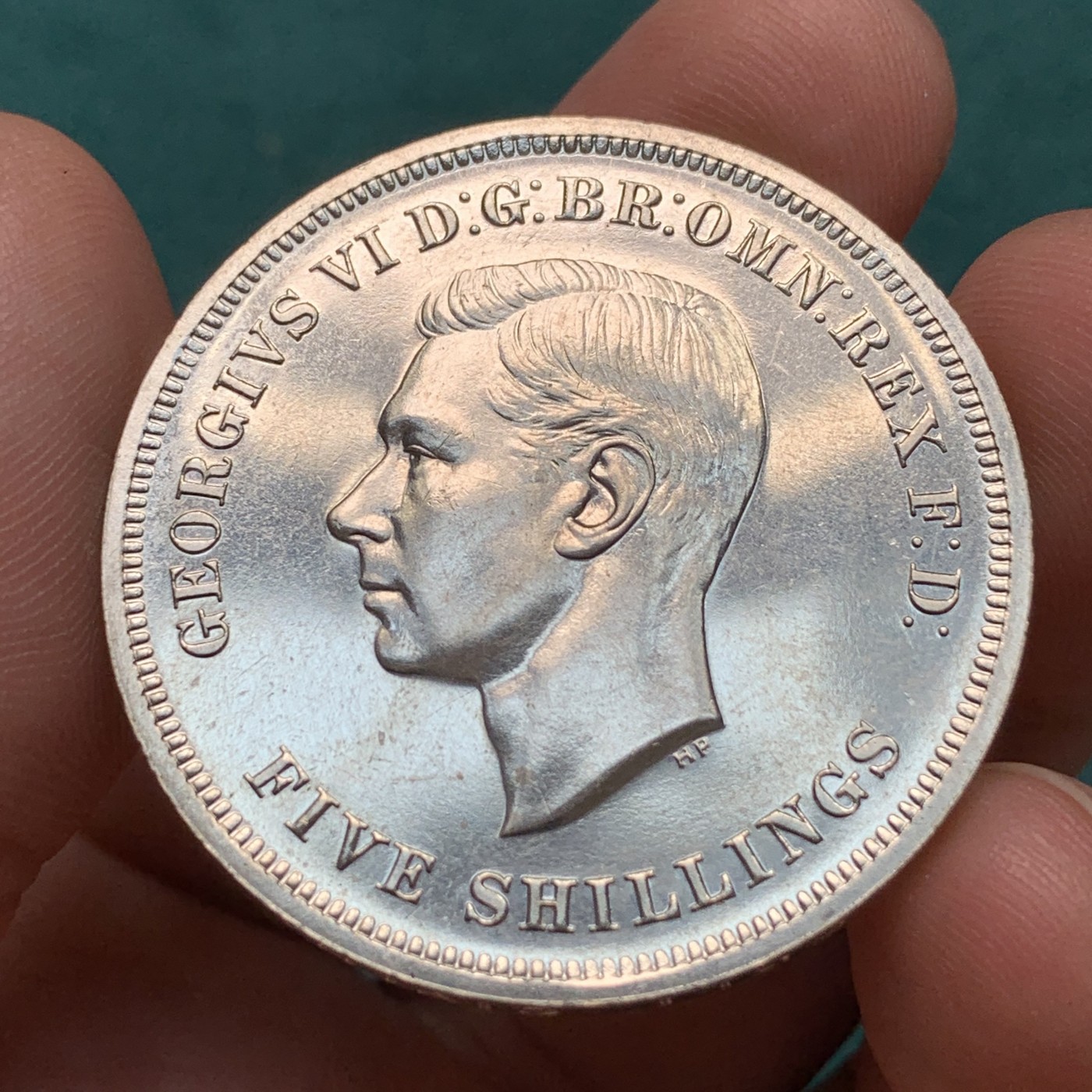 《竞宝斋》第186场-周日，周一 2场 (全场包邮) 英国1951年乔治六世 最后的马剑克朗型纪念币 盒证全