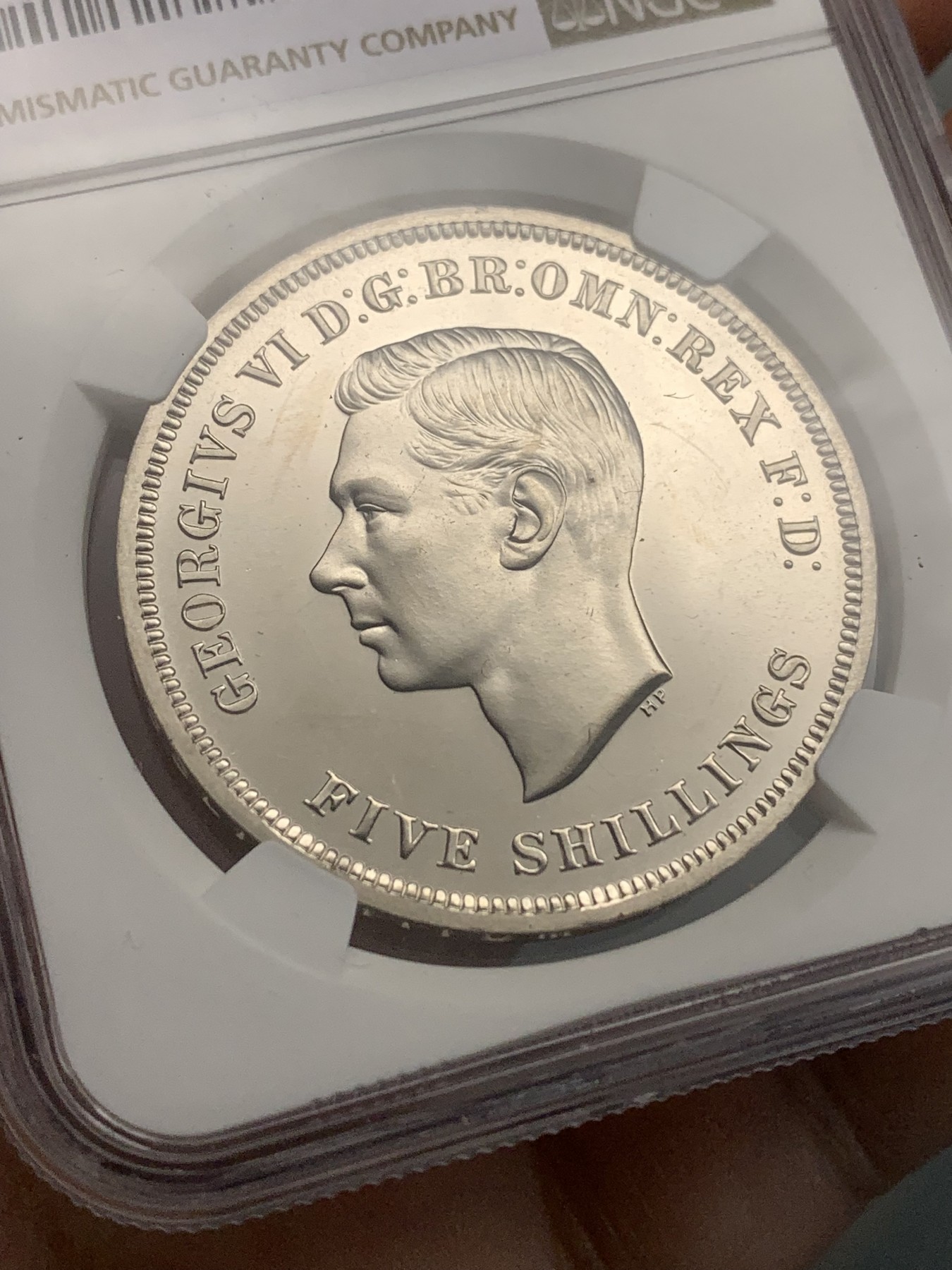 《竞宝斋》第186场-周日，周一 2场 (全场包邮) NGC-PL63 英国 1951年 1克朗 乔治六世 最后的马剑 镜面底板 品相好 非常靓