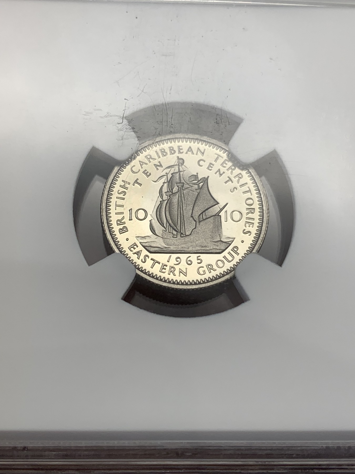 《竞宝斋》第186场-周日，周一 2场 (全场包邮) NGC-PF69UC英属东加勒比-精制女王-10 cent