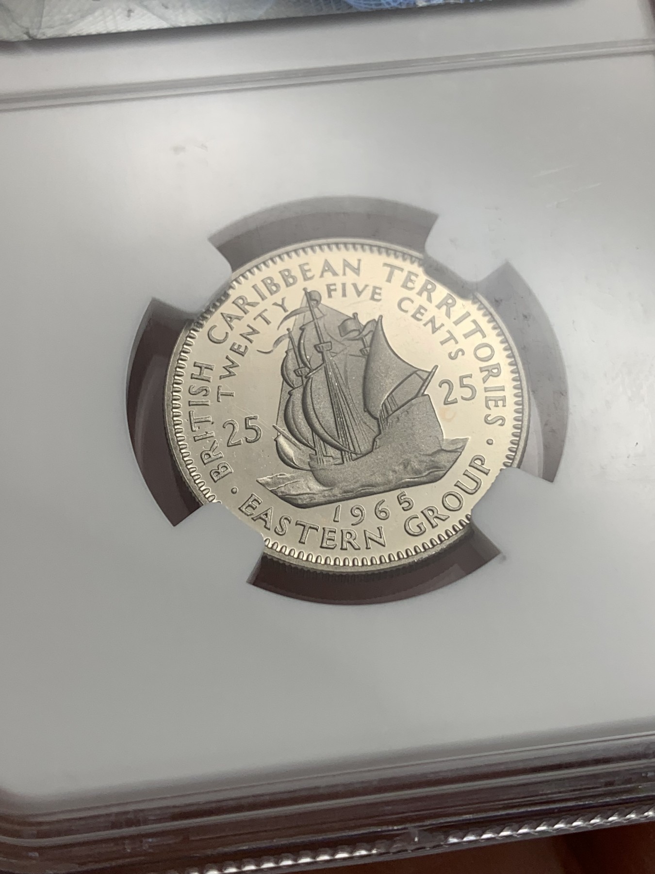 《竞宝斋》第186场-周日，周一 2场 (全场包邮) NGC-PF69UC英属东加勒比-精制女王-50 cent