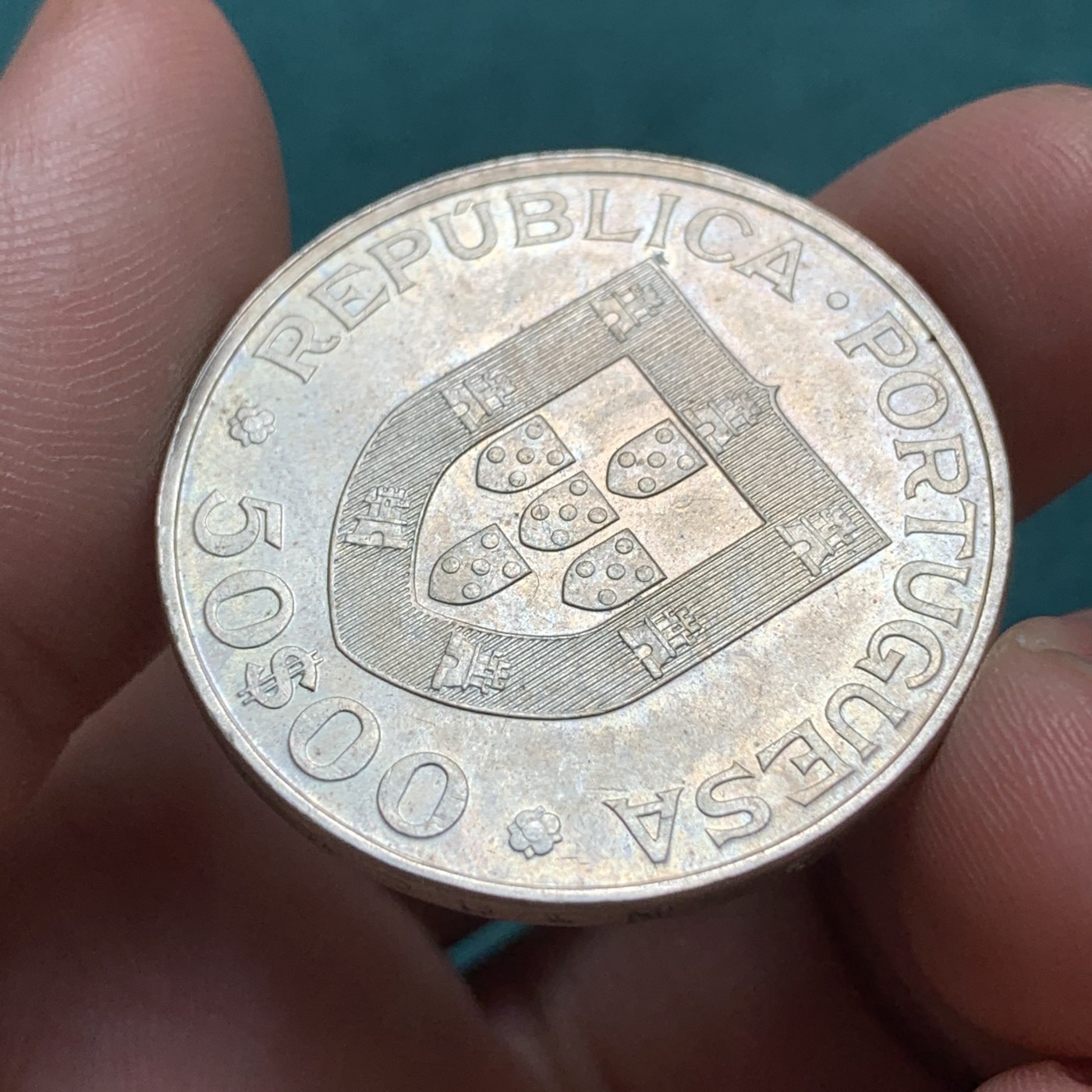 《竞宝斋》第186场-周日，周一 2场 (全场包邮) 葡萄牙1969年卡尔莫纳总统（1928～1951在位）百年诞辰纪念50埃斯库多银币